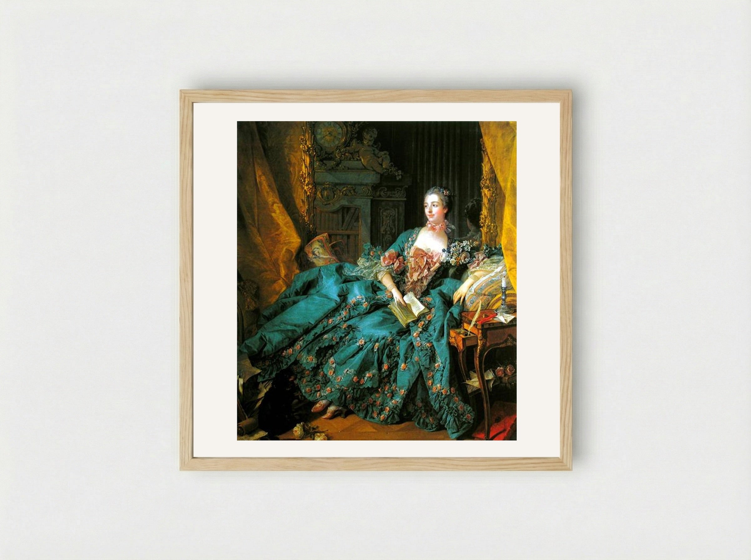 Madame de Pompadour - François Boucher - Framed Print Wood