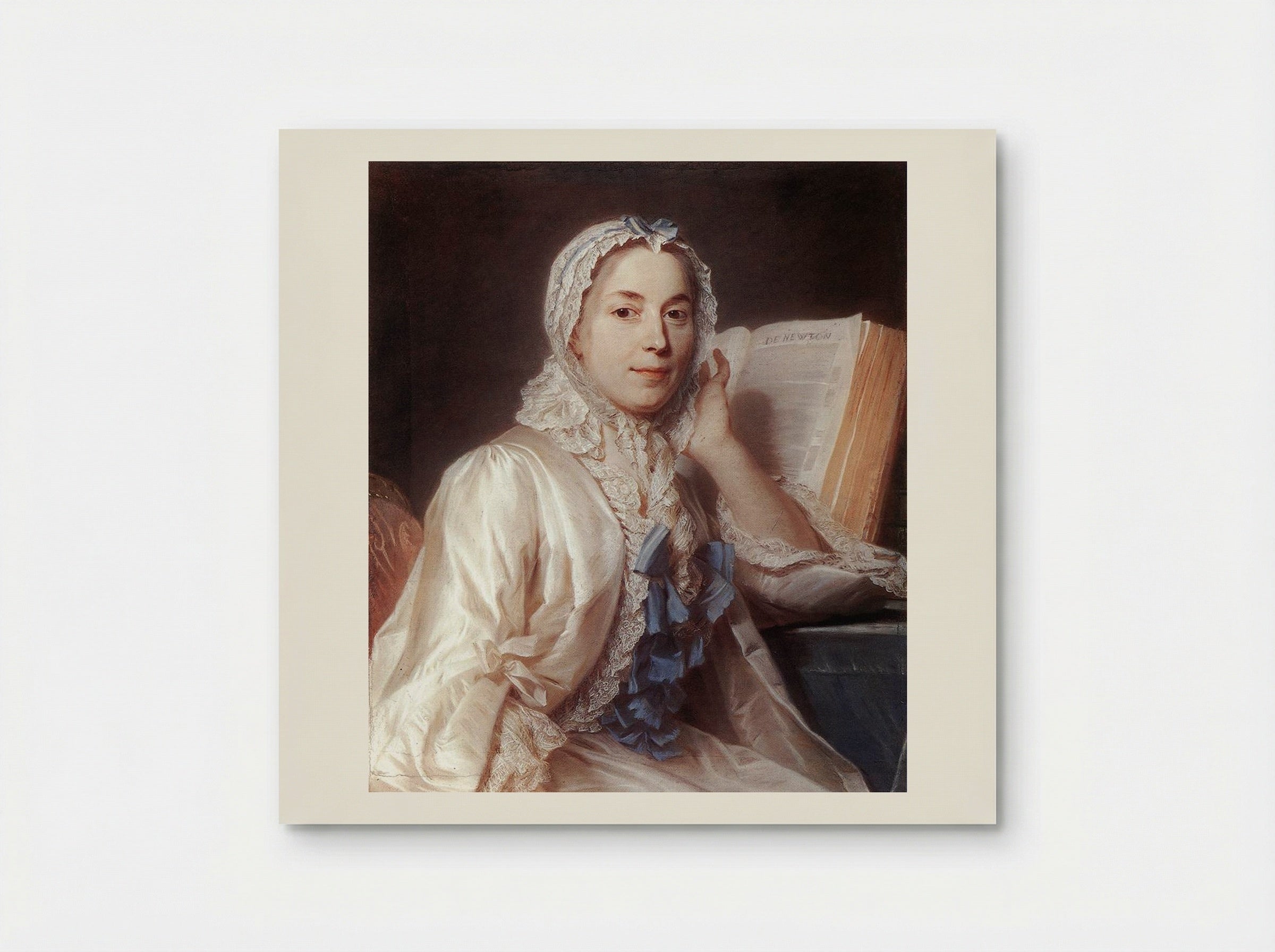 Mademoiselle Ferrand meditating on Newton - Maurice Quentin de La Tour - Poster