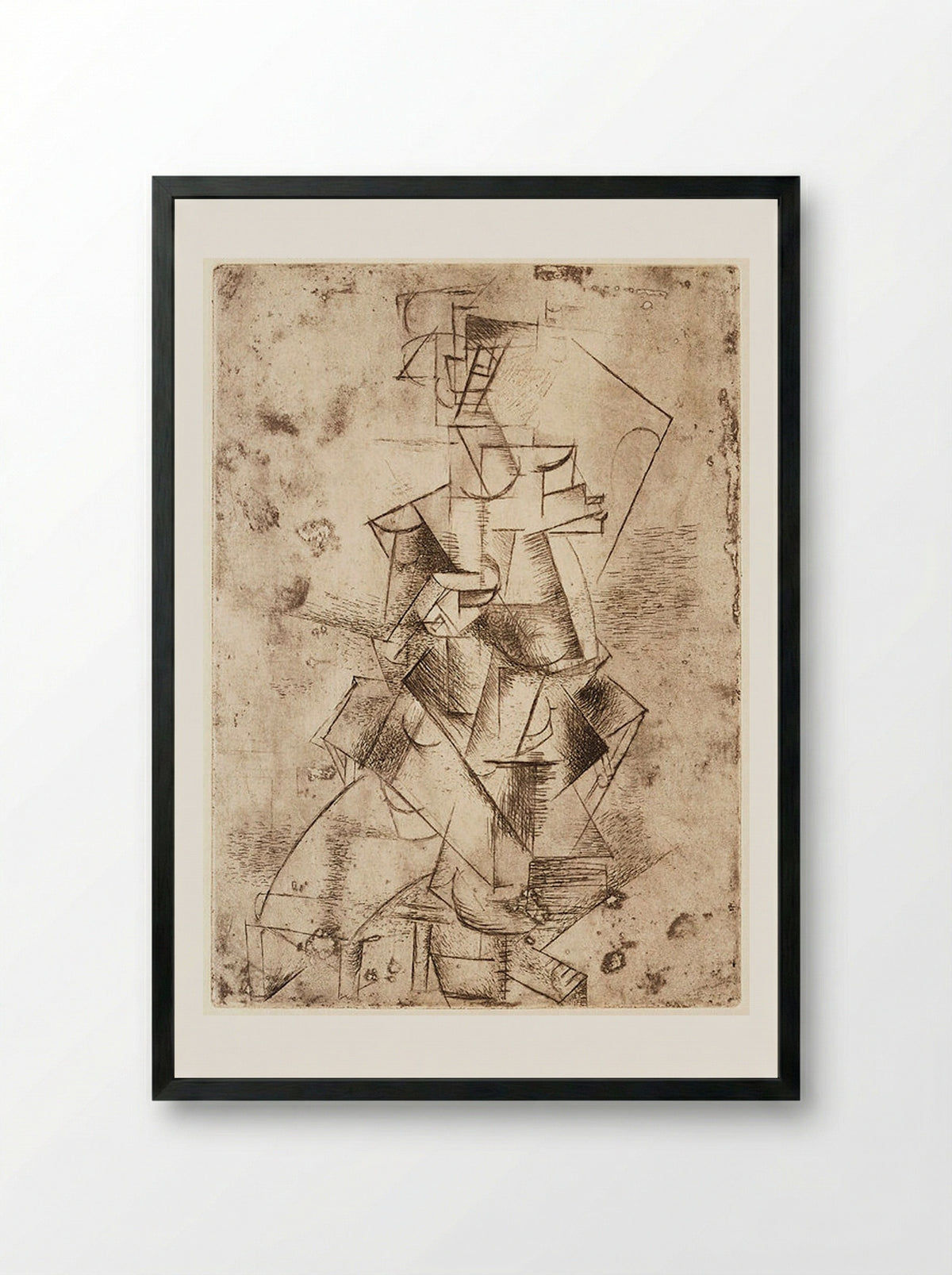 Mademoiselle Léonie in a Lounge Chair - Pablo Picasso - Framed Print Black