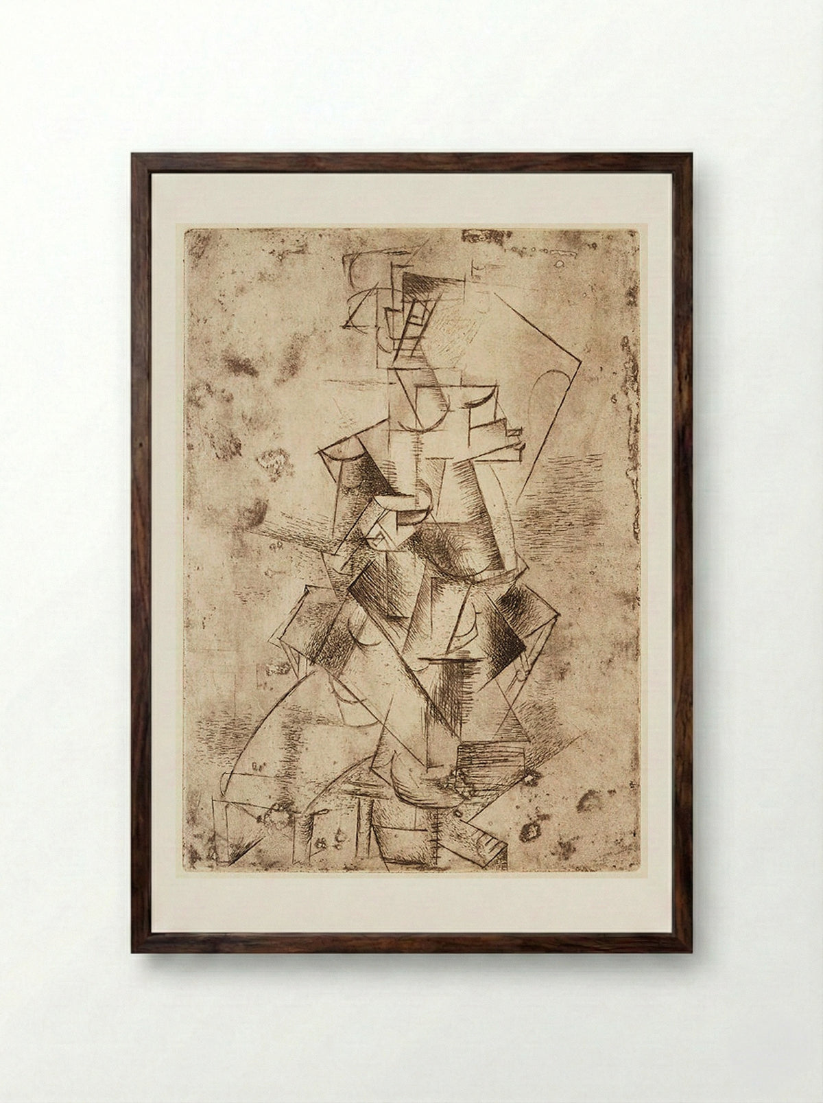 Mademoiselle Léonie in a Lounge Chair - Pablo Picasso - Framed Print Dark Wood