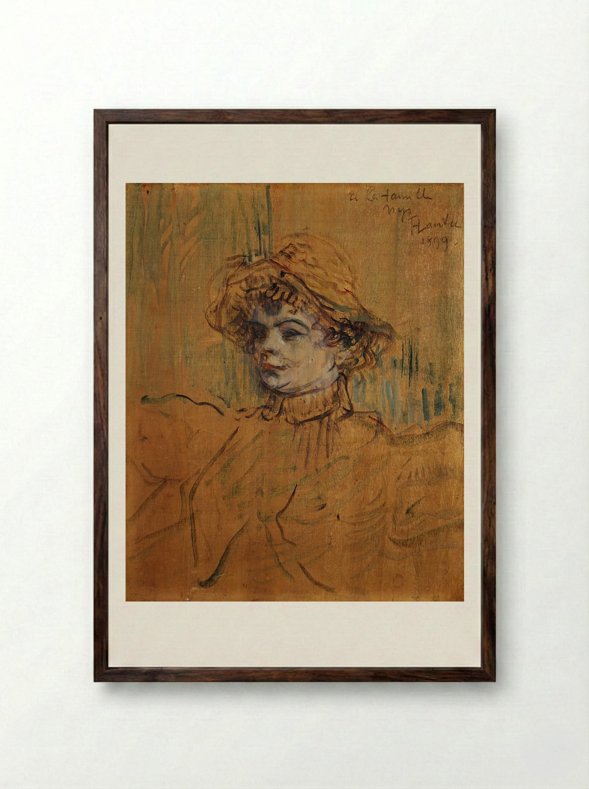 Mademoiselle Nys - Henri de Toulouse-Lautrec - Framed Print Dark Wood