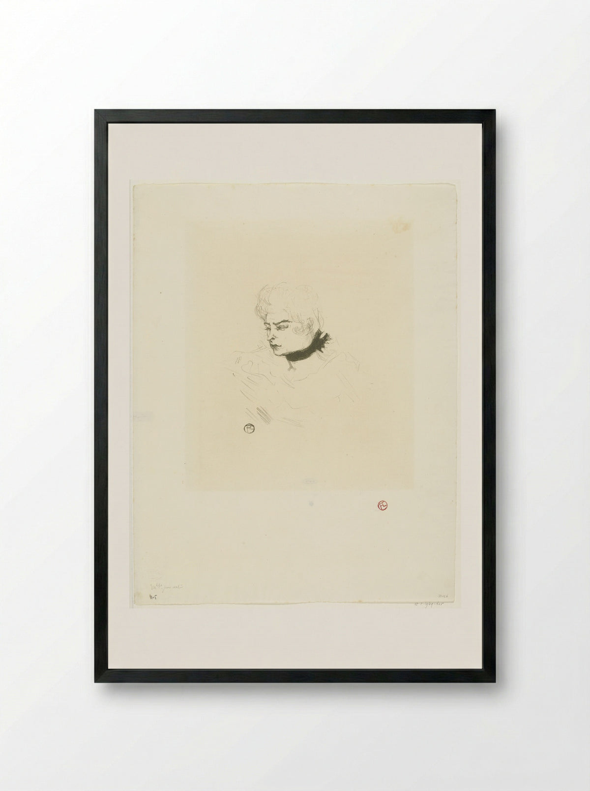 Mademoiselle Pois Vert - Henri de Toulouse-Lautrec - Framed Print Black