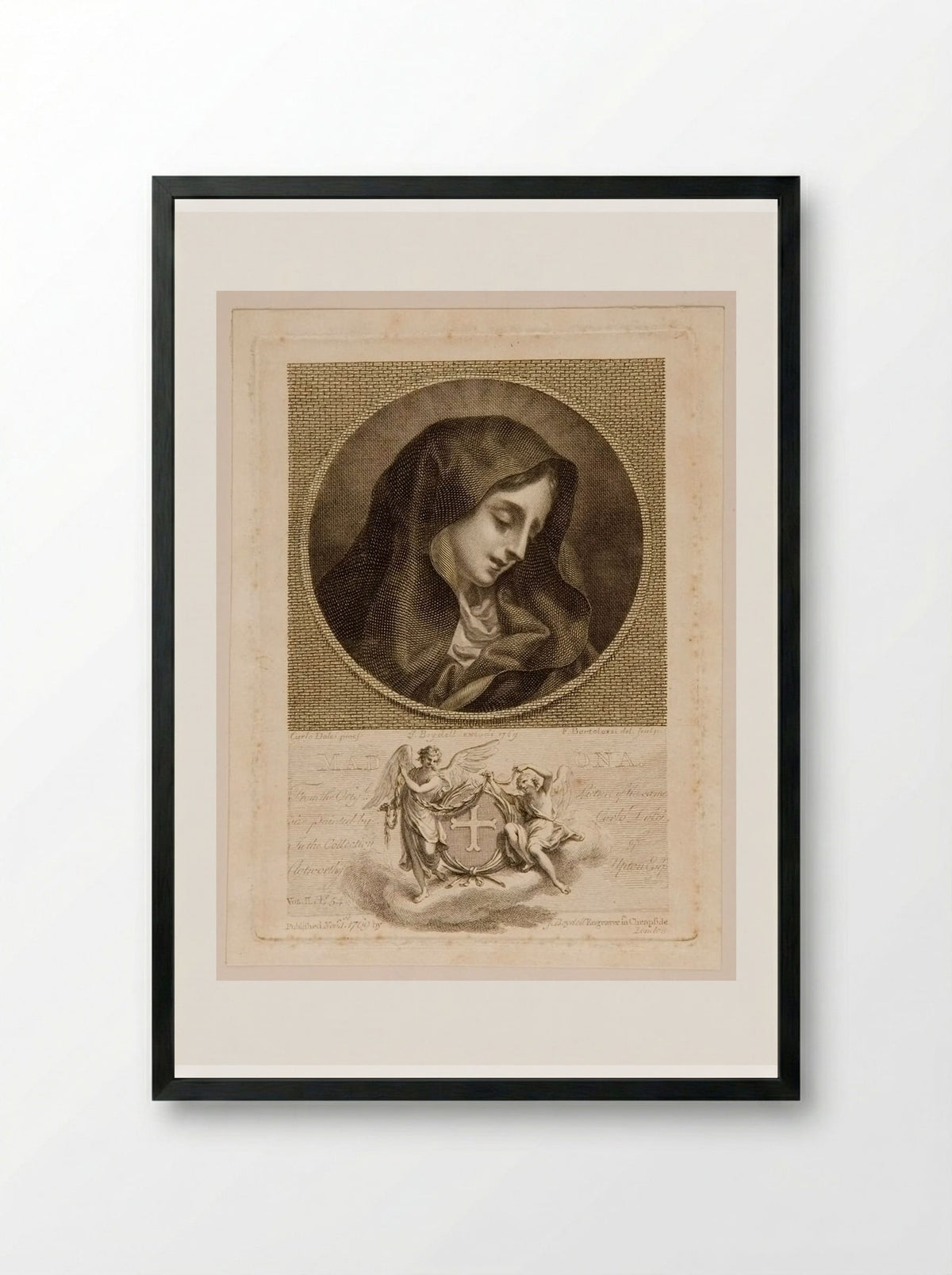 Madonna (After Carlo Dolci) - Francesco Bartolozzi - Framed Print Black