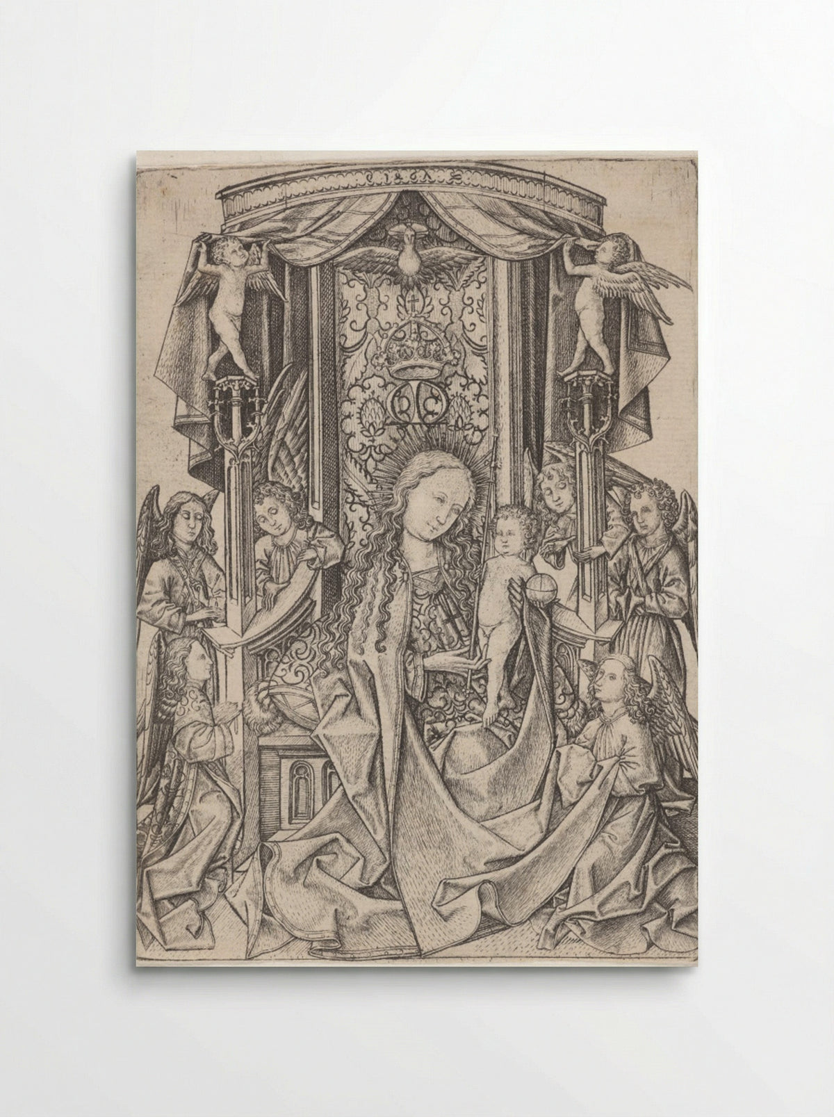 Madonna Enthroned with Eight Angels - Master ES - Poster