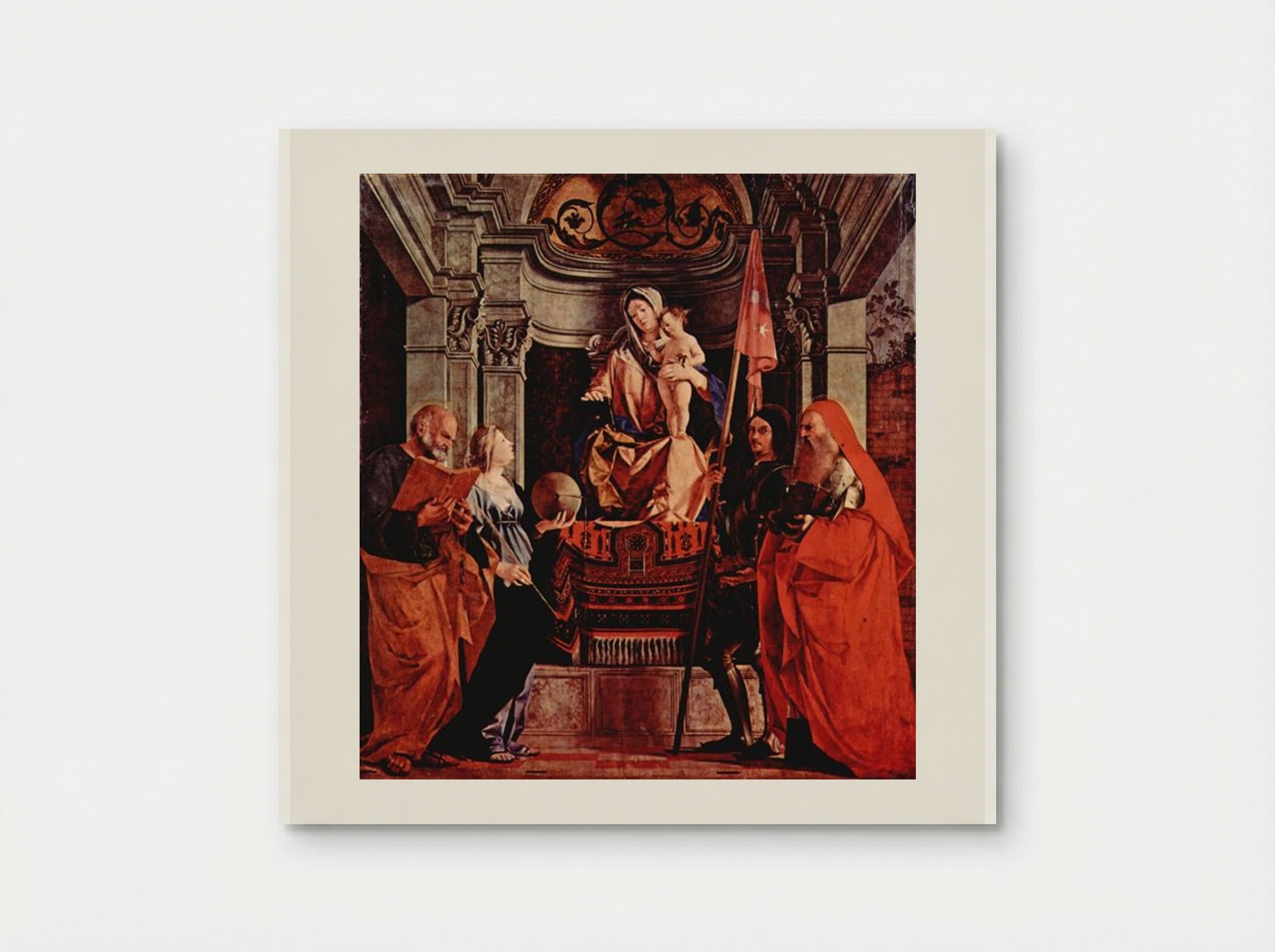 Madonna Enthroned with Saints - Lorenzo Lotto - Poster