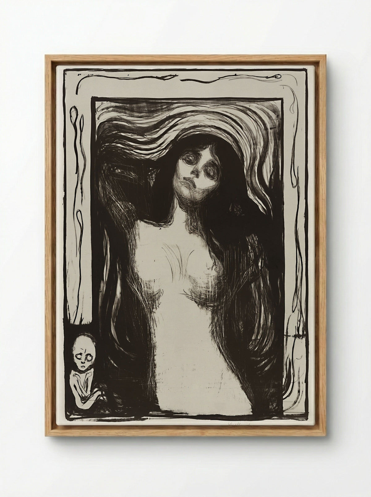Madonna (Liebendes Weib) - Edvard Munch - Framed Canvas Wood