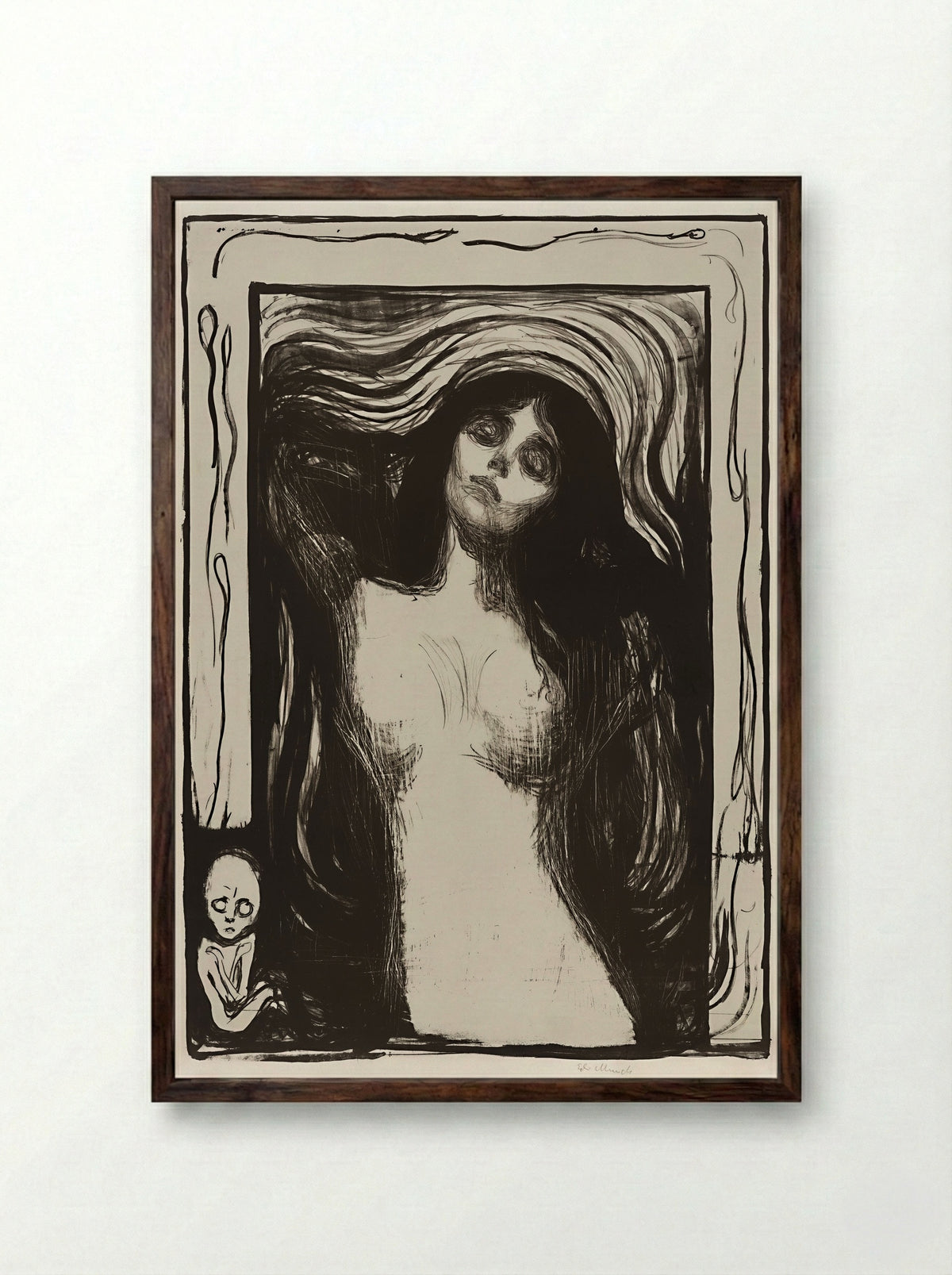 Madonna (Liebendes Weib) - Edvard Munch - Framed Print Dark Wood