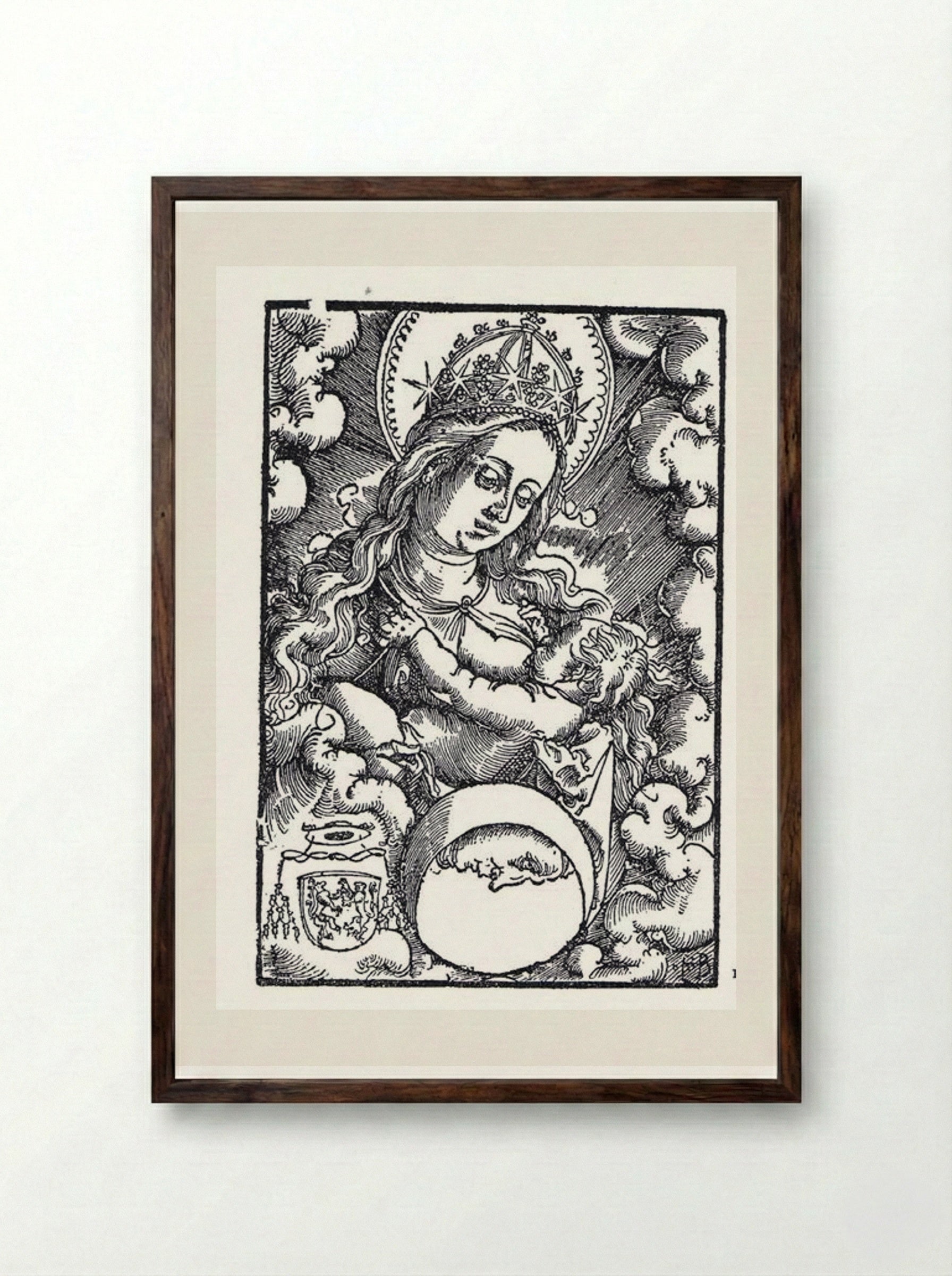 Madonna Nursing - Hans Baldung Grien - Framed Print Dark Wood