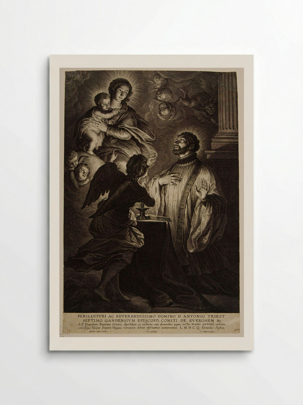 Madonna and Child Appearing to Saint Francis Xavier - Schelte Adamsz. Bolswert - Poster
