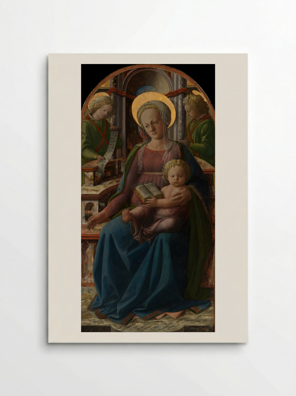 Madonna and Child Enthroned with Two Angels - Fra Filippo Lippi - Poster