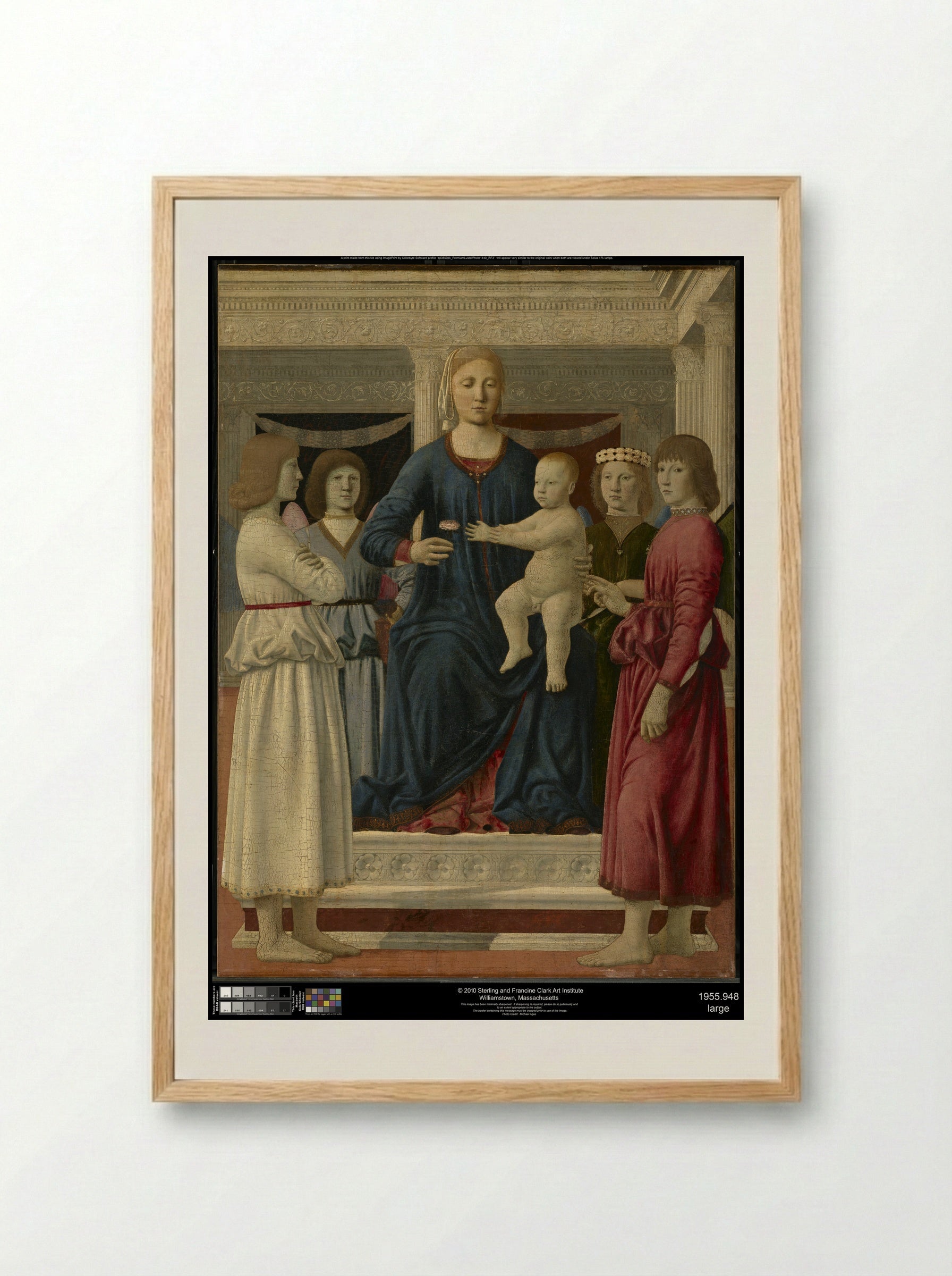 Madonna and Child with Four Angels - Piero della Francesca - Framed Print Wood