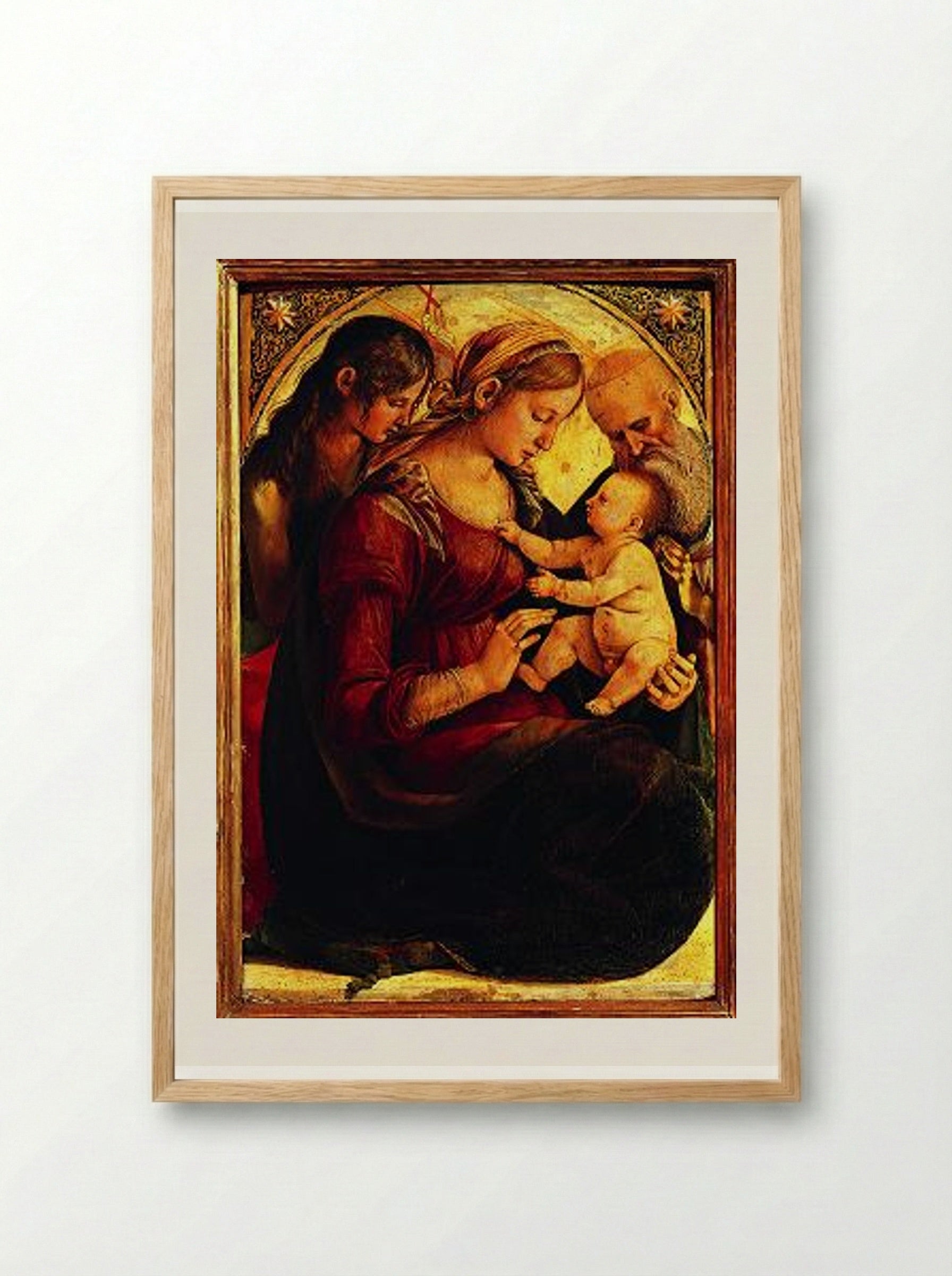 Madonna and Child with Prophets - Luca Signorelli - Framed Print Wood