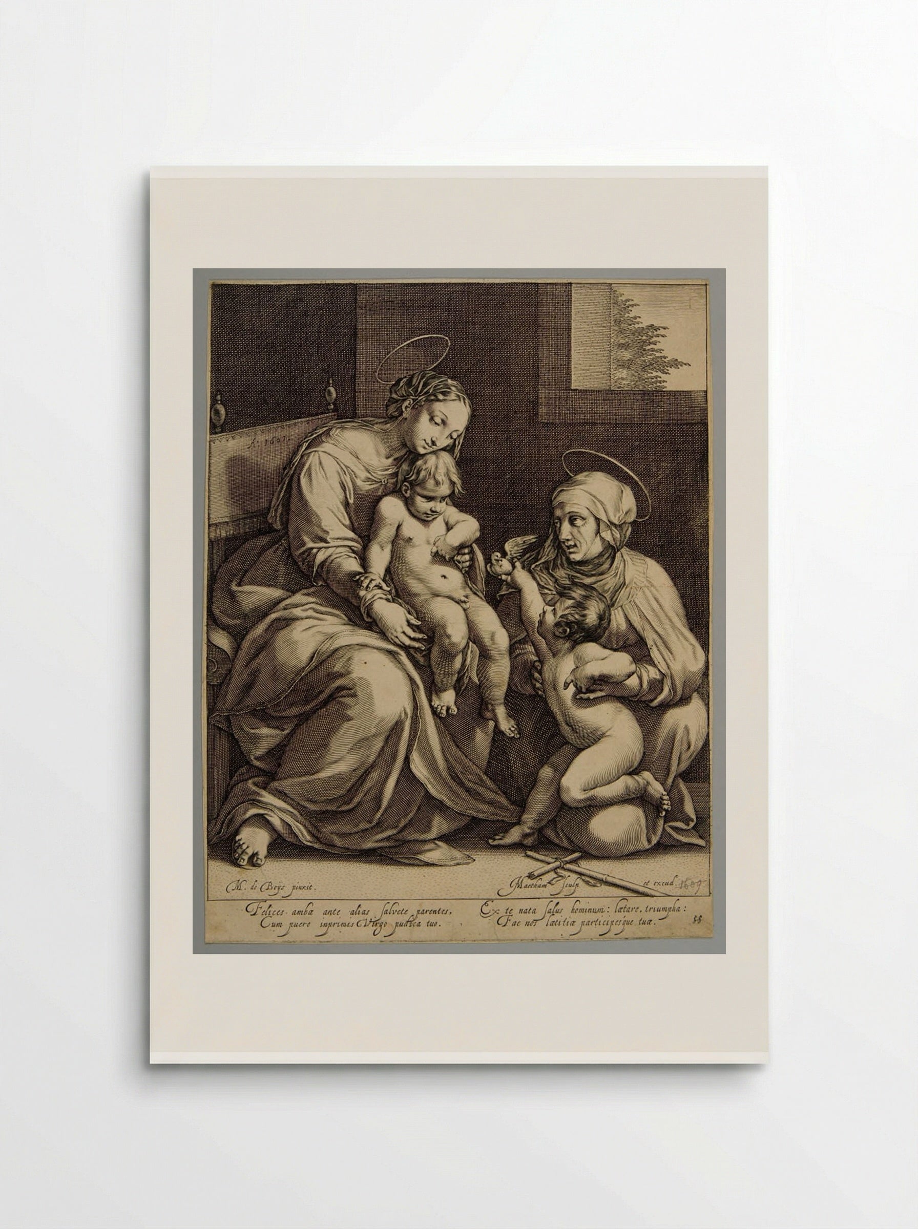 Madonna and Child with Saint Elizabeth and Saint John - Jacob Matham - Poster
