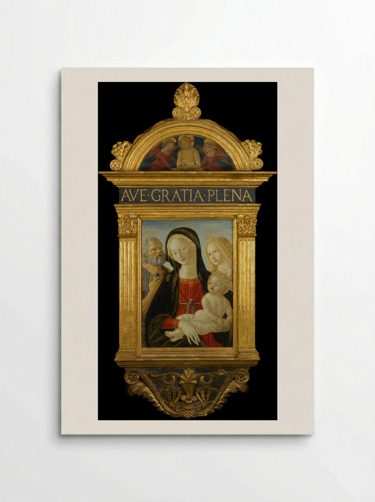 Madonna and Child with Saints Jerome and Mary Magdalen - Neroccio de' Landi - Poster