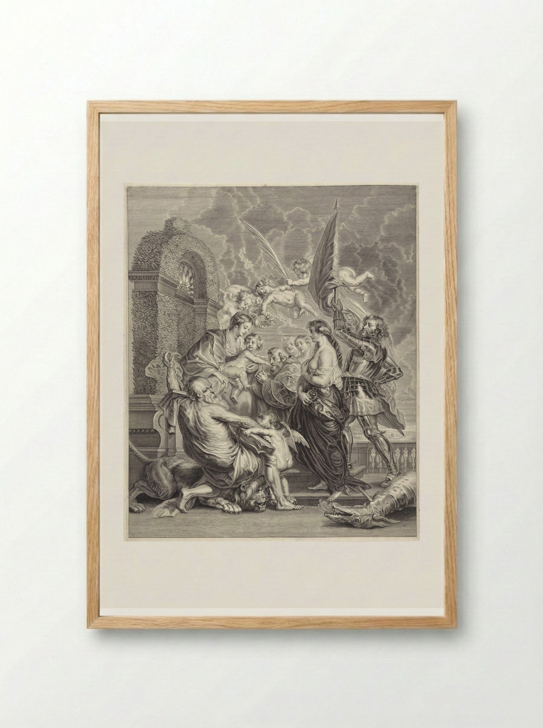 Madonna and Child with Saints - Paulus Pontius - Framed Print Wood