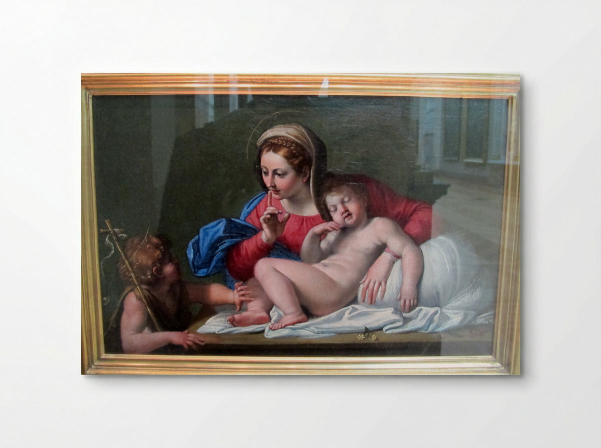 Madonna and Child with St. John - Domenichino - Poster