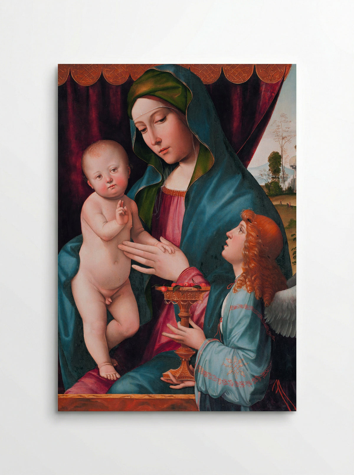 Madonna and Child with an Angel - Francesco Francia - Poster