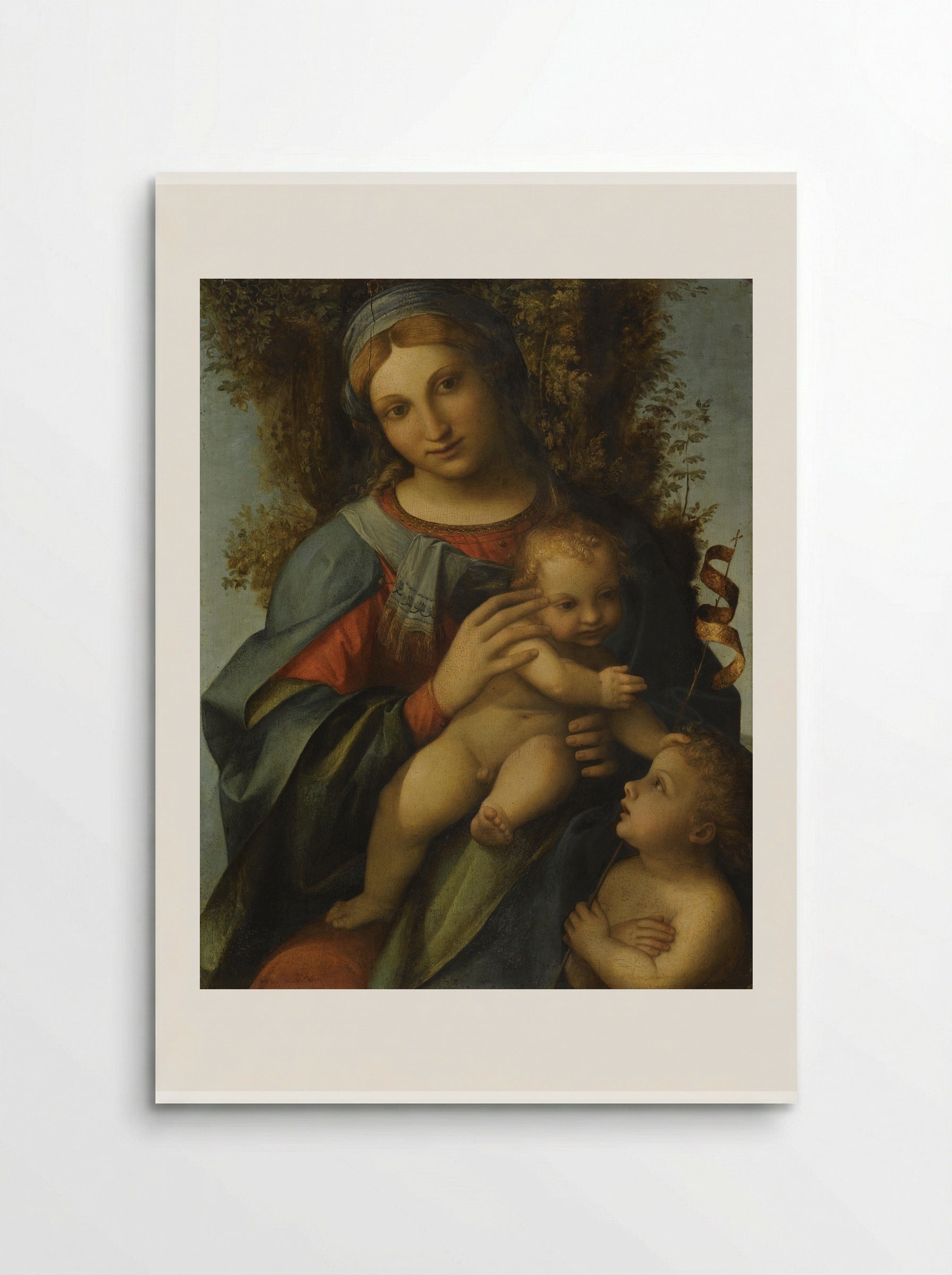 Madonna and Child with the Infant Saint John the Baptist - Antonio da Correggio - Poster
