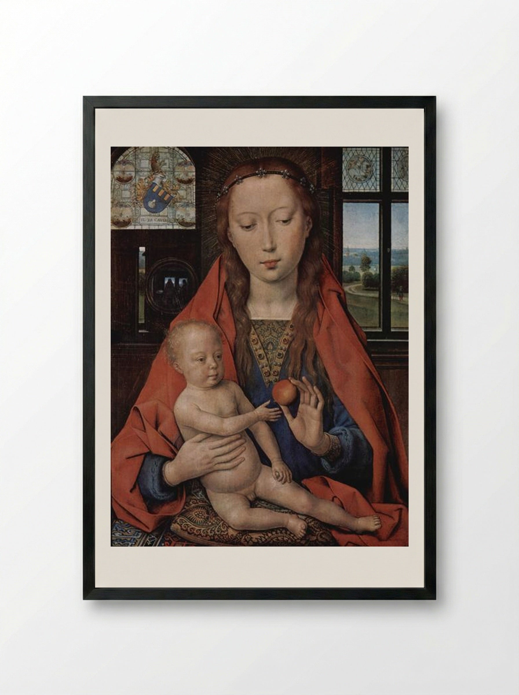 Madonna and Child - Hans Memling - Framed Print Black