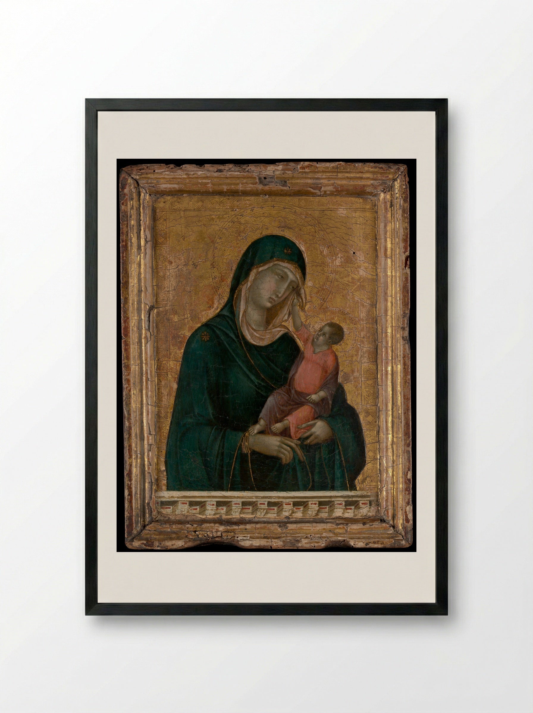 Madonna and Child - Duccio di Buoninsegna - Framed Print Black