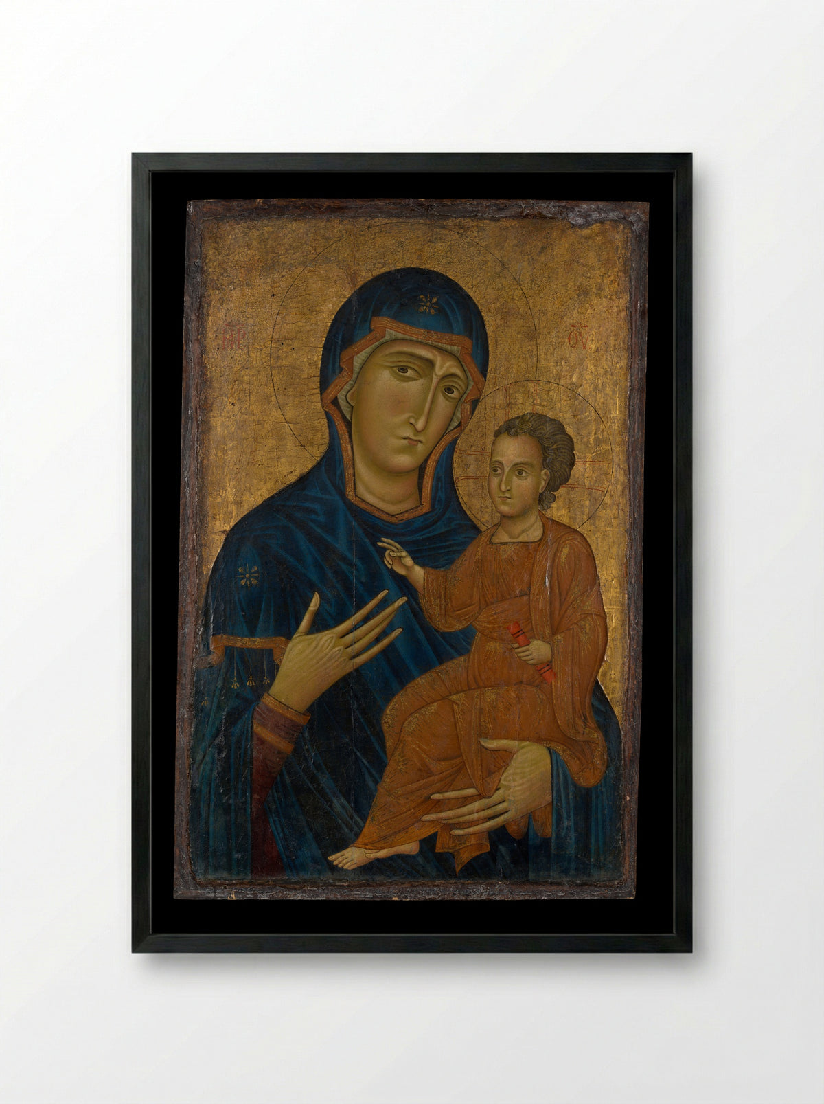 Madonna and Child - Berlinghiero - Framed Print Black