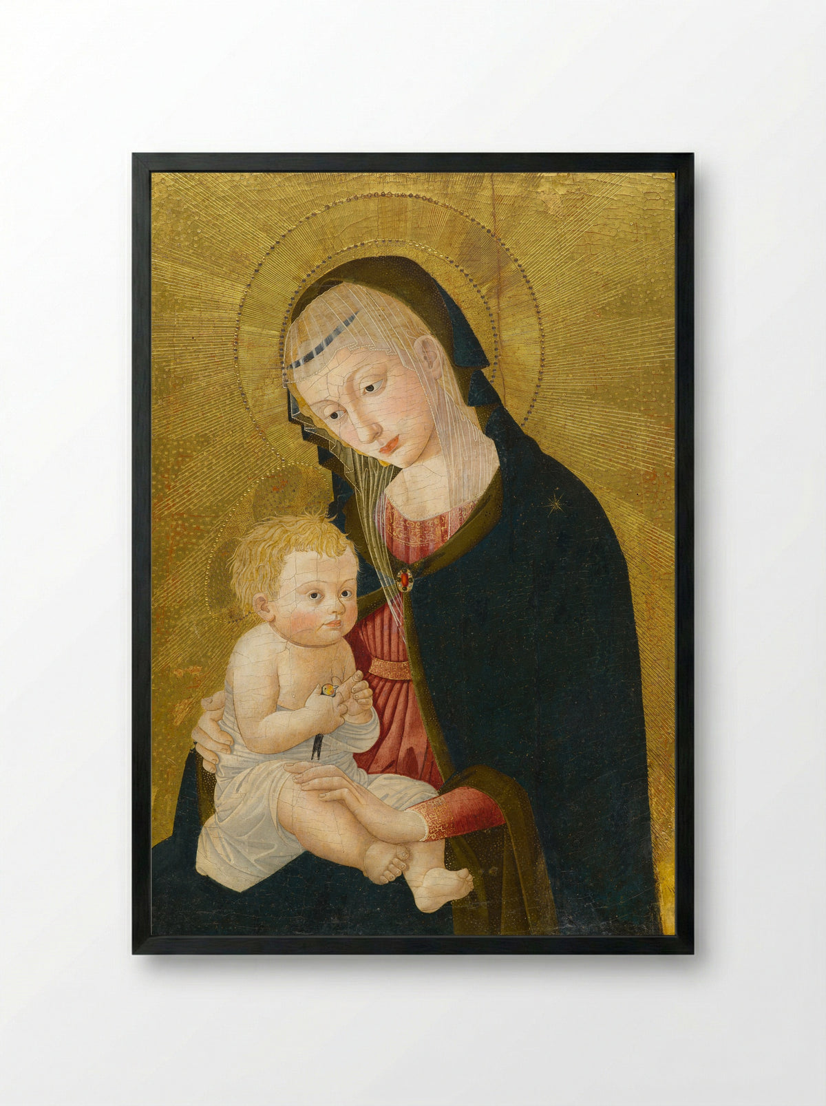Madonna and Child - Pseudo Pier Francesco Fiorentino - Framed Print Black