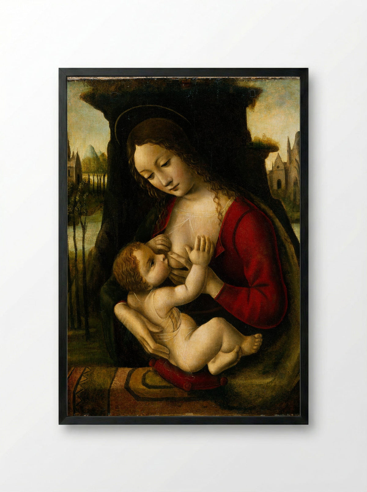 Madonna and Child - Bernardino dei Conti - Framed Print Black