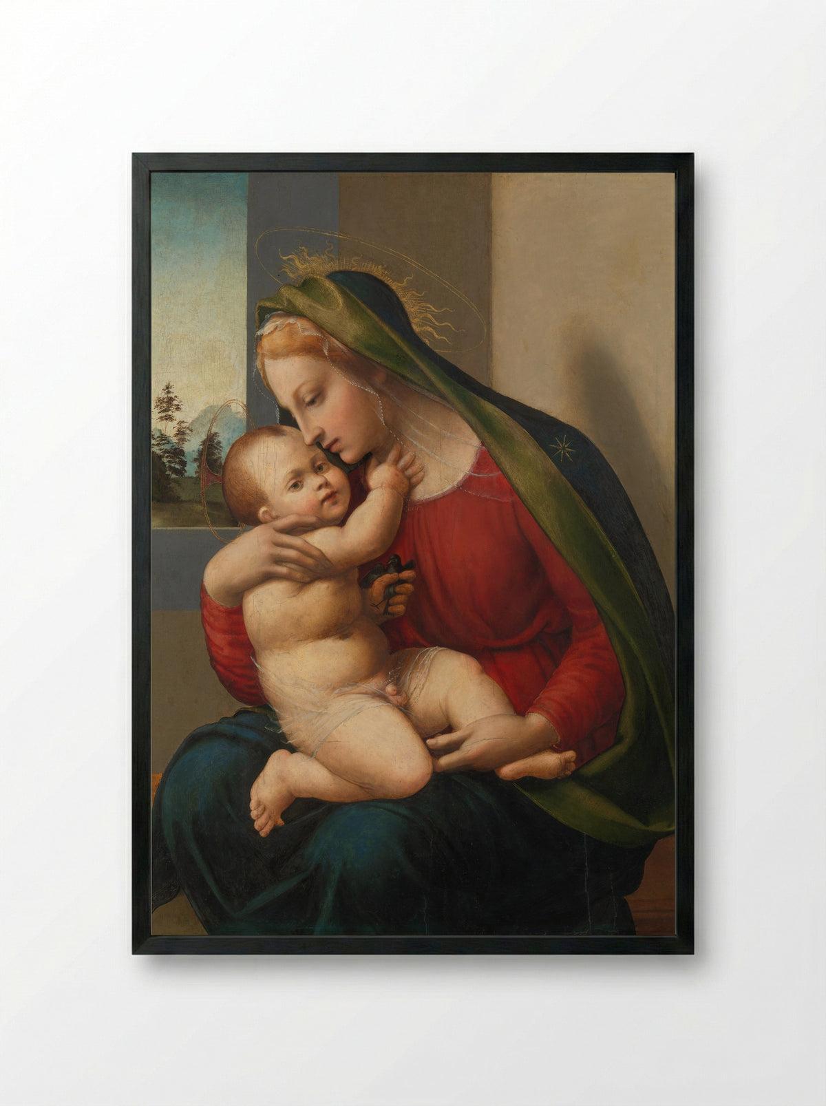 Madonna and Child - Francesco Granacci - Framed Print Black