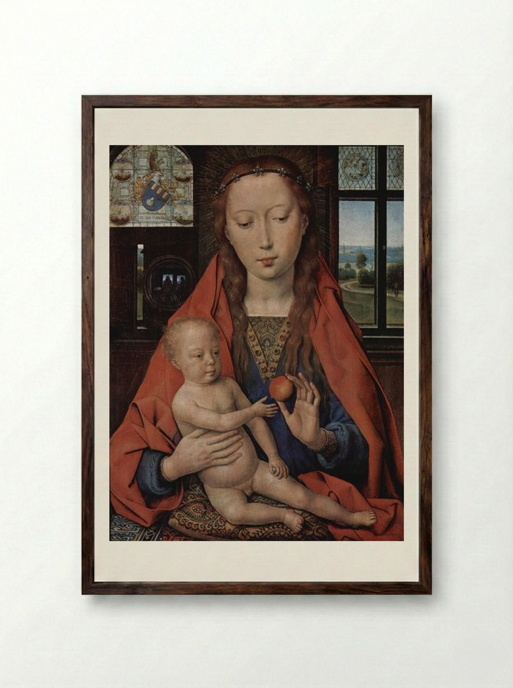 Madonna and Child - Hans Memling - Framed Print Dark Wood