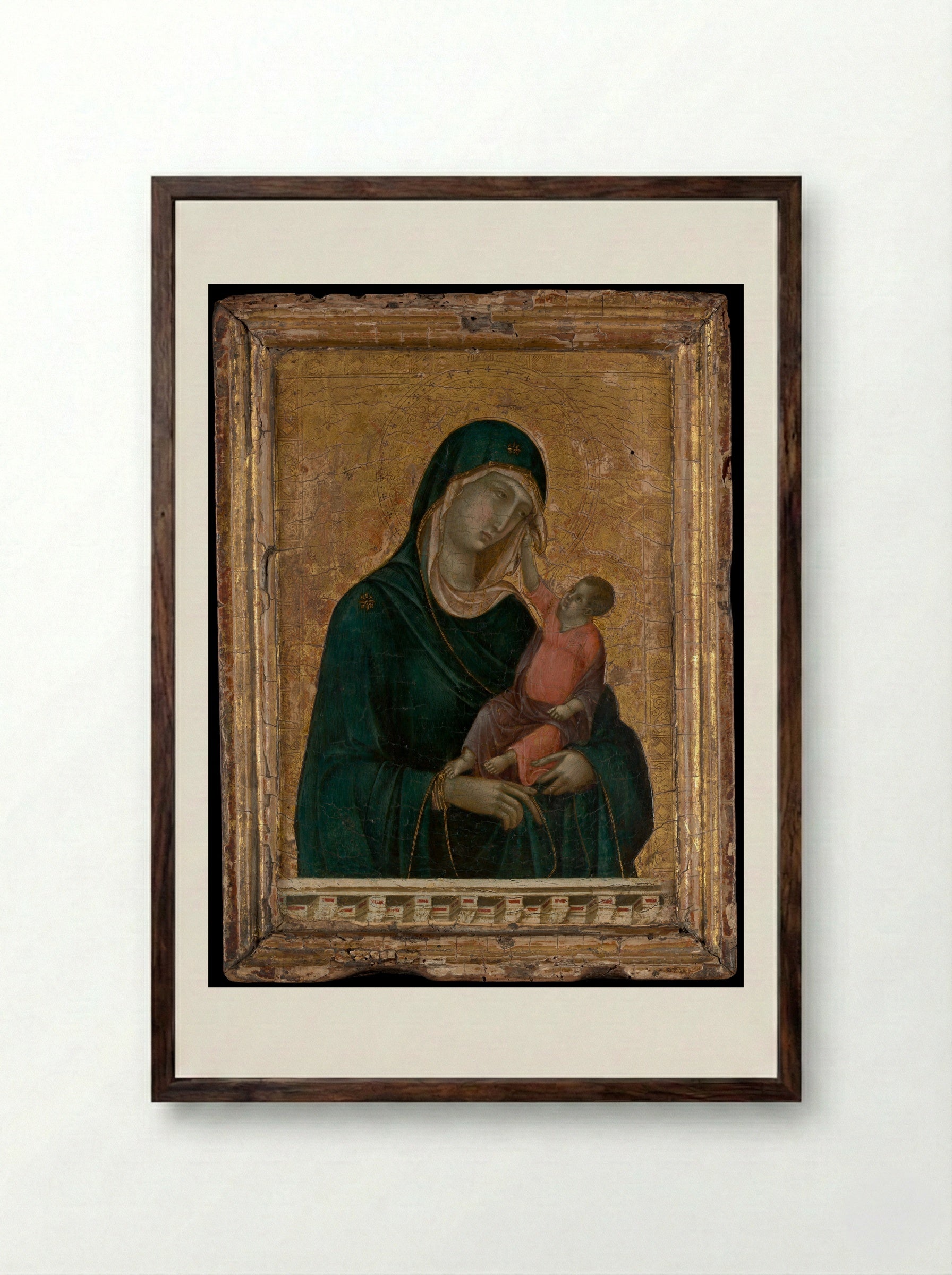 Madonna and Child - Duccio di Buoninsegna - Framed Print Dark Wood