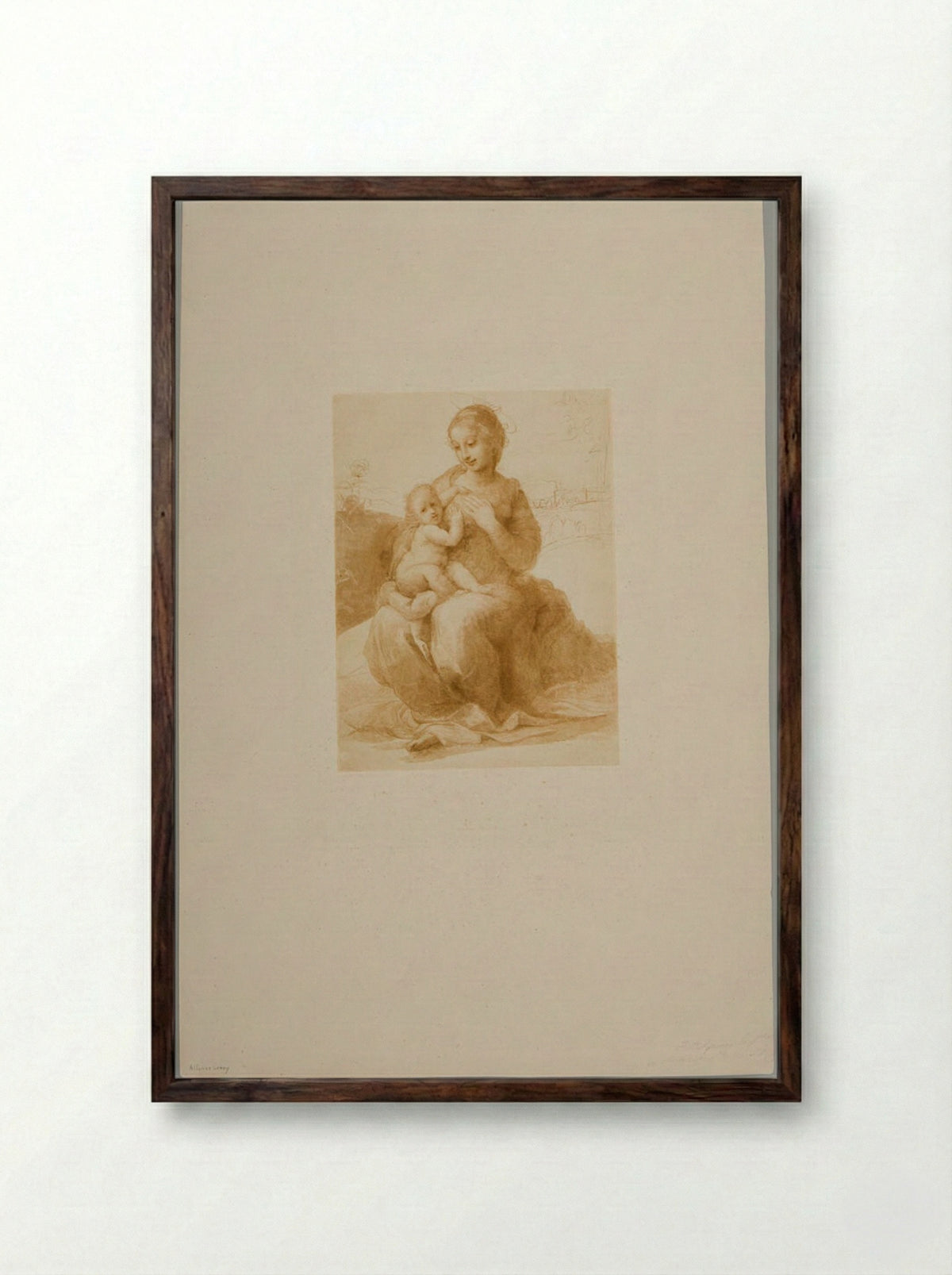 Madonna and Child - Alphonse Leroy - Framed Print Dark Wood