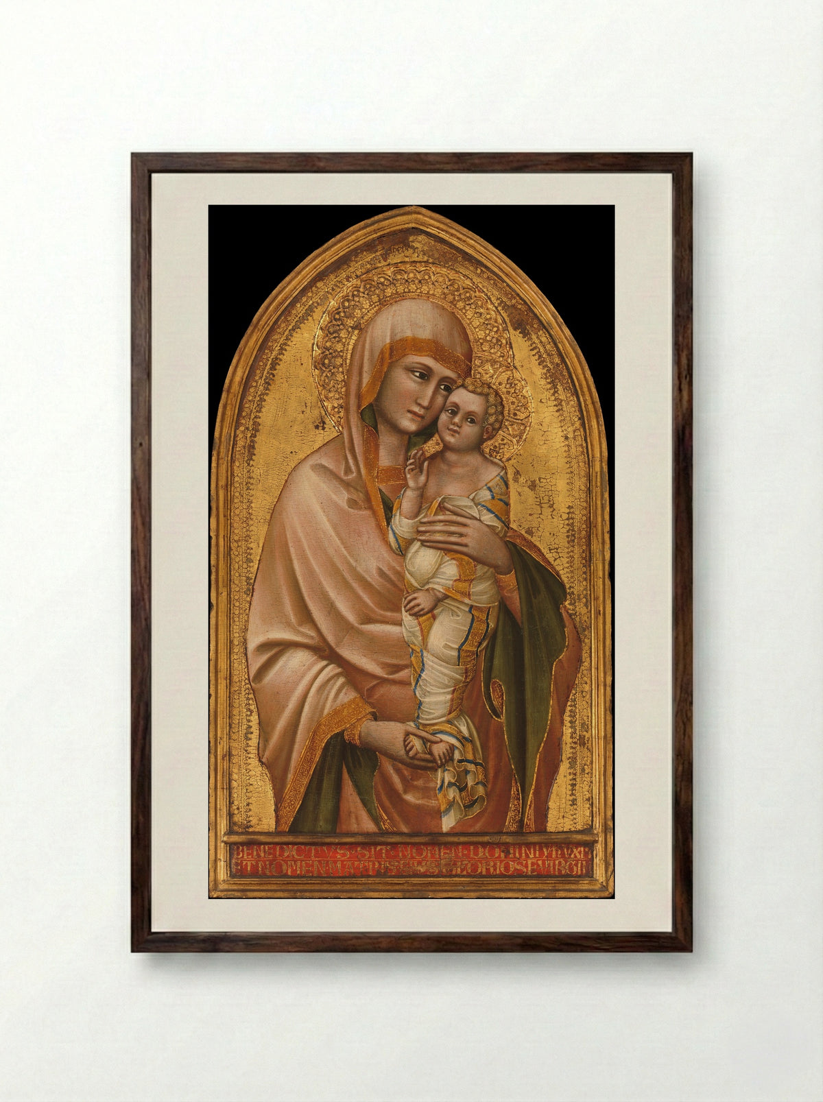 Madonna and Child - Guariento di Arpo - Framed Print Dark Wood