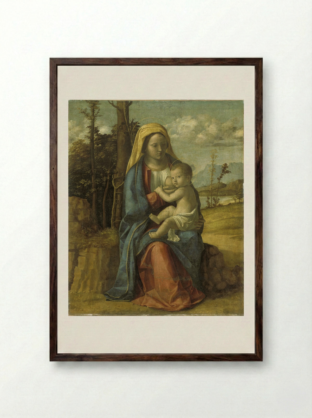 Madonna and Child - Giovanni Battista Cima da Conegliano - Framed Print Dark Wood