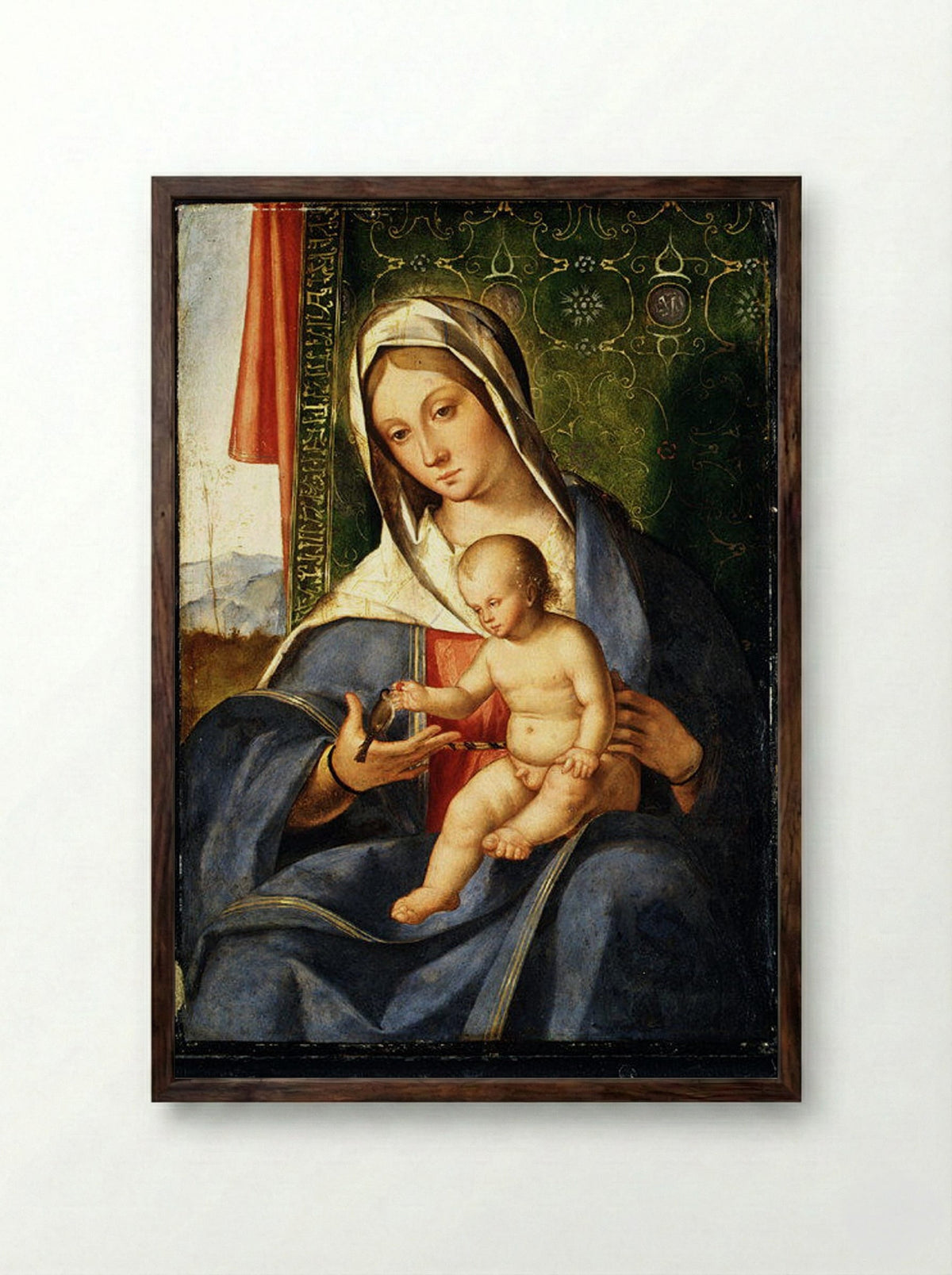 Madonna and Child - Boccaccio Boccaccino - Framed Print Dark Wood