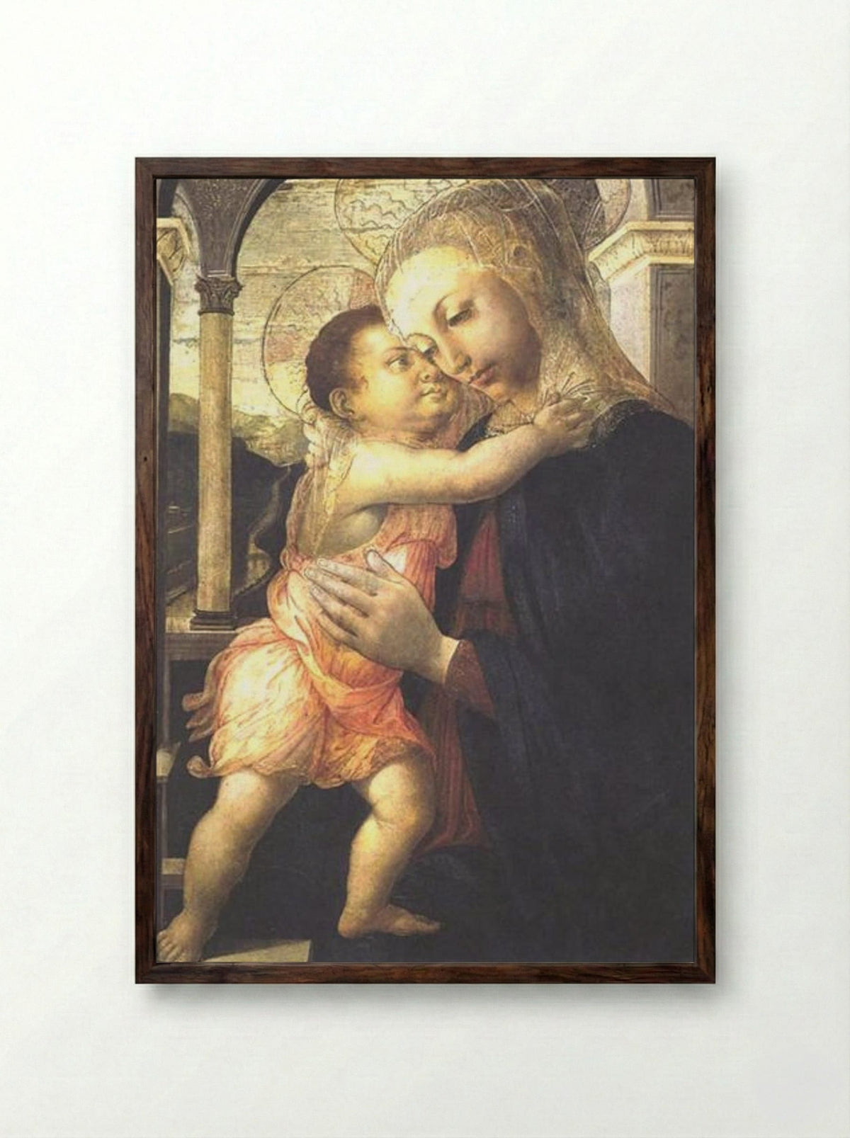 Madonna and Child - Sandro Botticelli - Framed Print Dark Wood