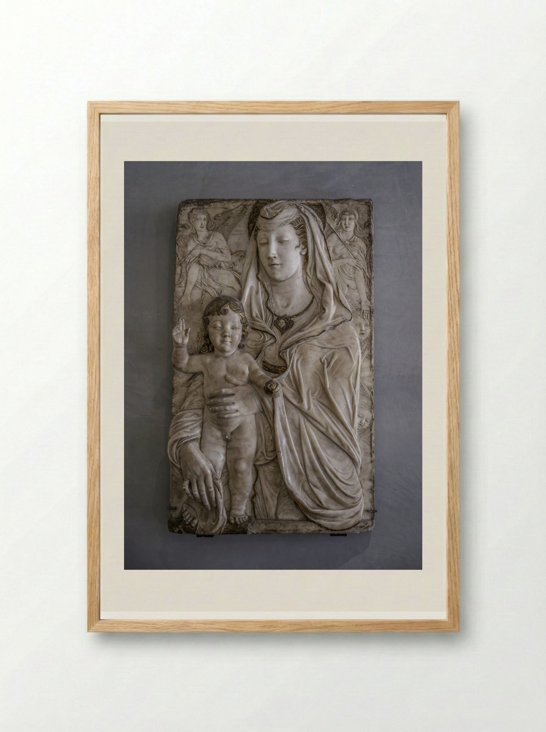 Madonna and Child - Donatello - Framed Print Wood