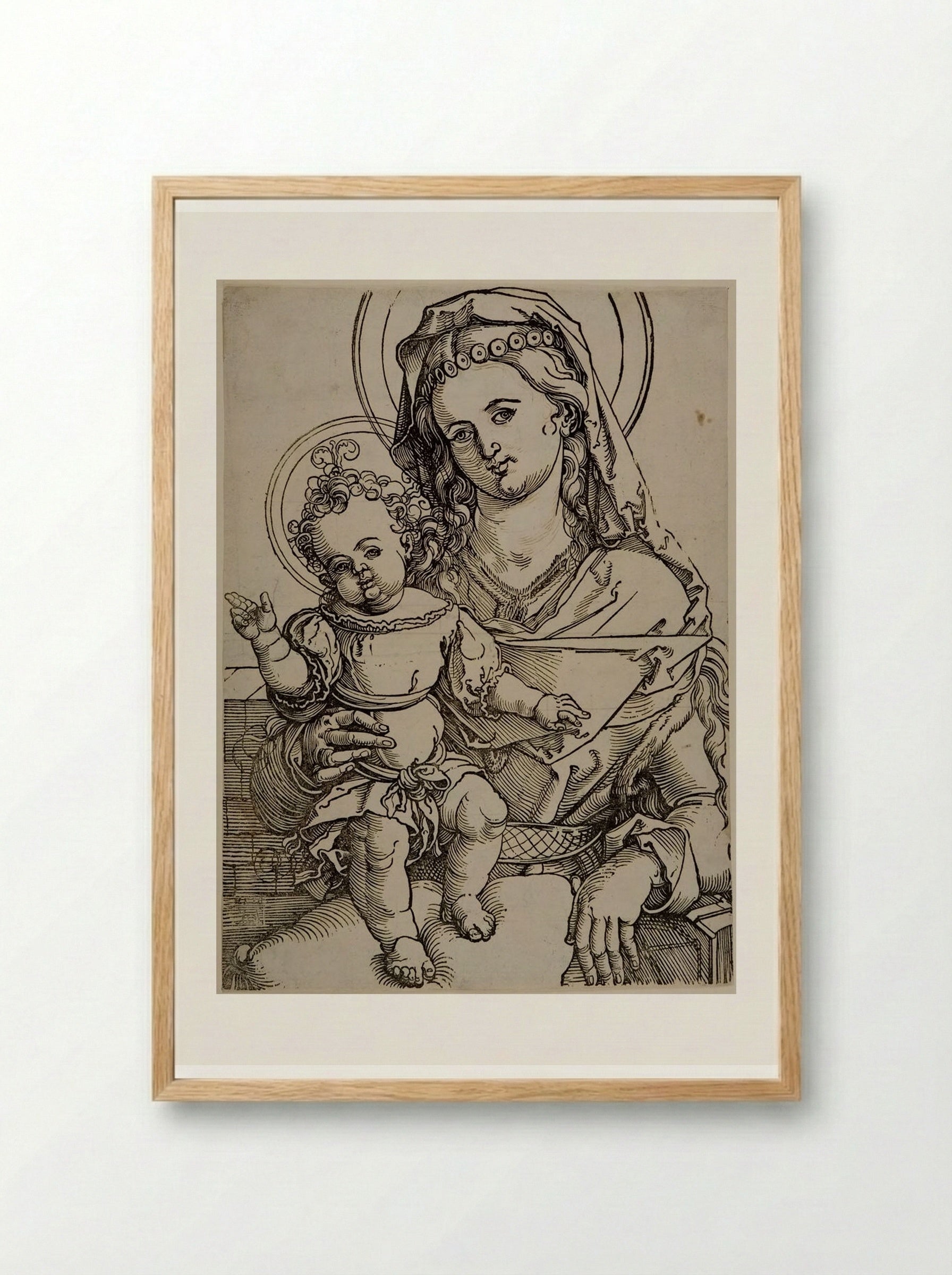 Madonna and Child - Sebald Beham - Framed Print Wood