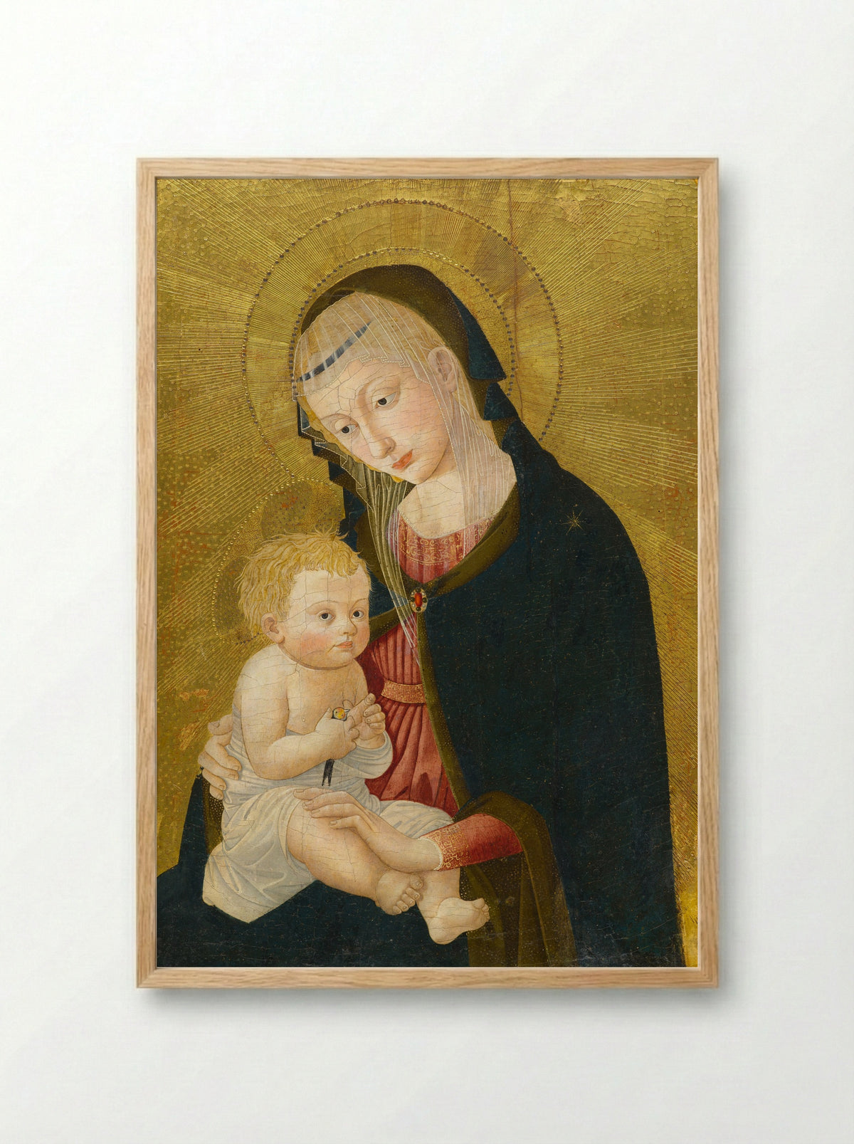 Madonna and Child - Pseudo Pier Francesco Fiorentino - Framed Print Wood