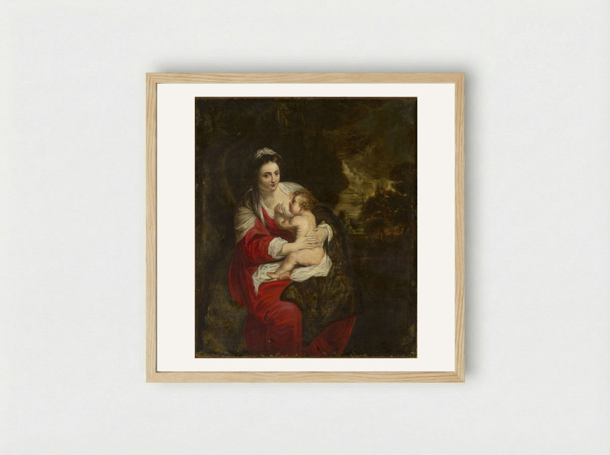 Madonna and Child - Erasmus Quellinus II - Framed Print Wood