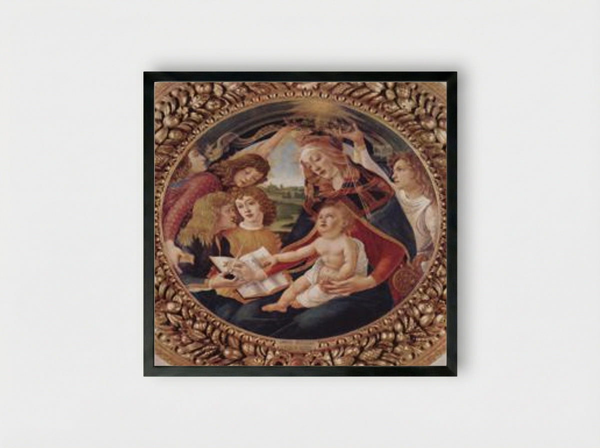 Madonna del Magnificat - Sandro Botticelli - Framed Print Black