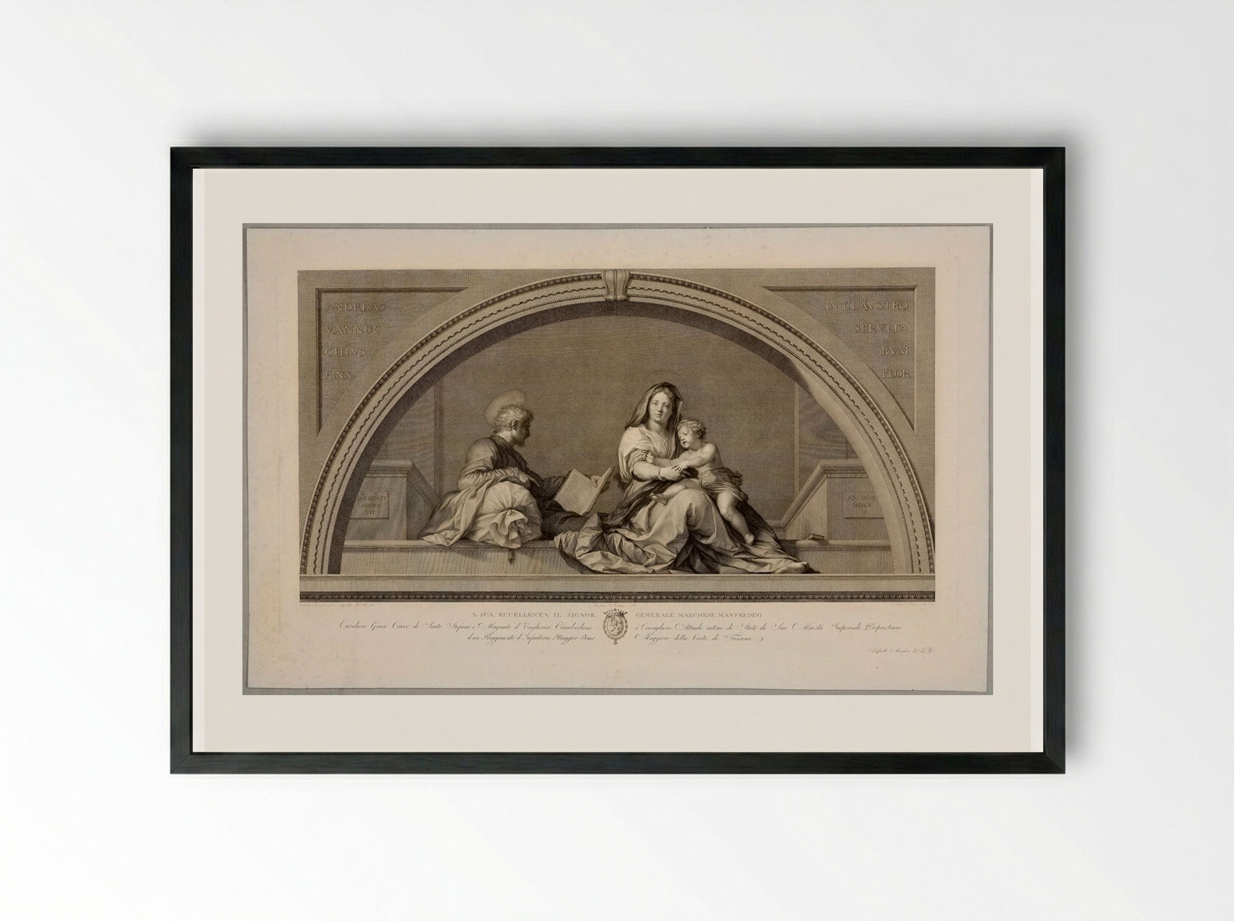 Madonna del Sacco - Raphael Morghen - Framed Print Black