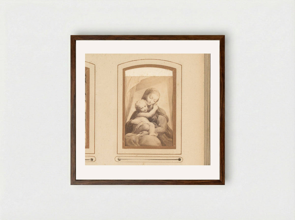 Madonna della Scala - Antonio da Correggio - Framed Print Dark Wood