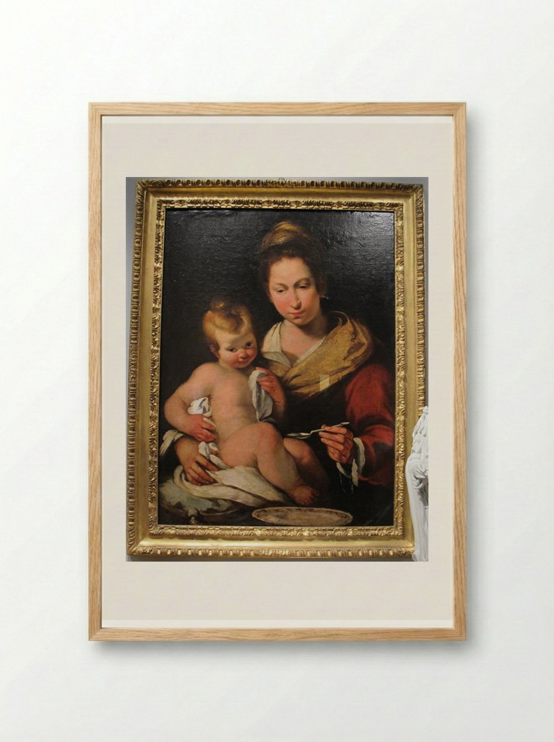 Madonna della pappa - Bernardo Strozzi - Framed Print Wood