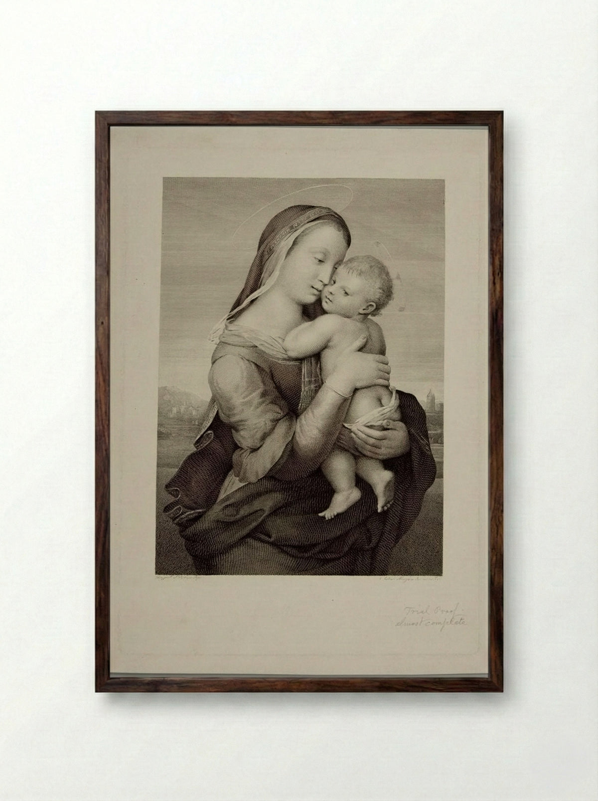 Madonna of Casa Tempi - Antonio Morghen - Framed Print Dark Wood