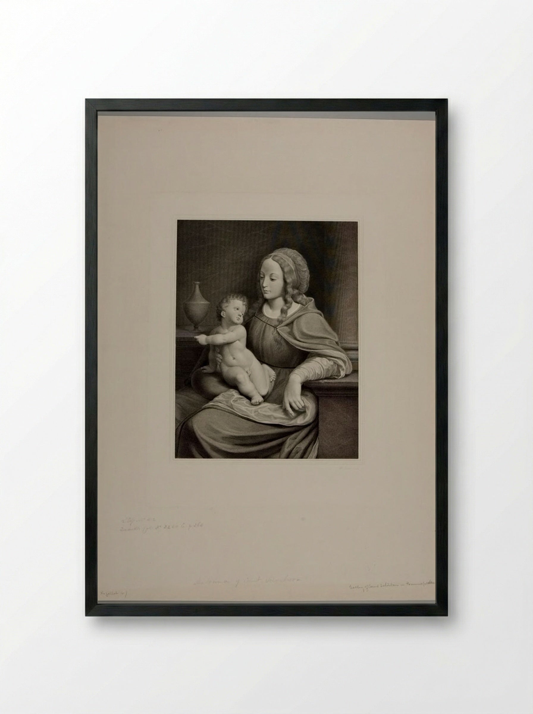 Madonna of Count Schonborn - Albrecht Christoph Reindel - Framed Print Black