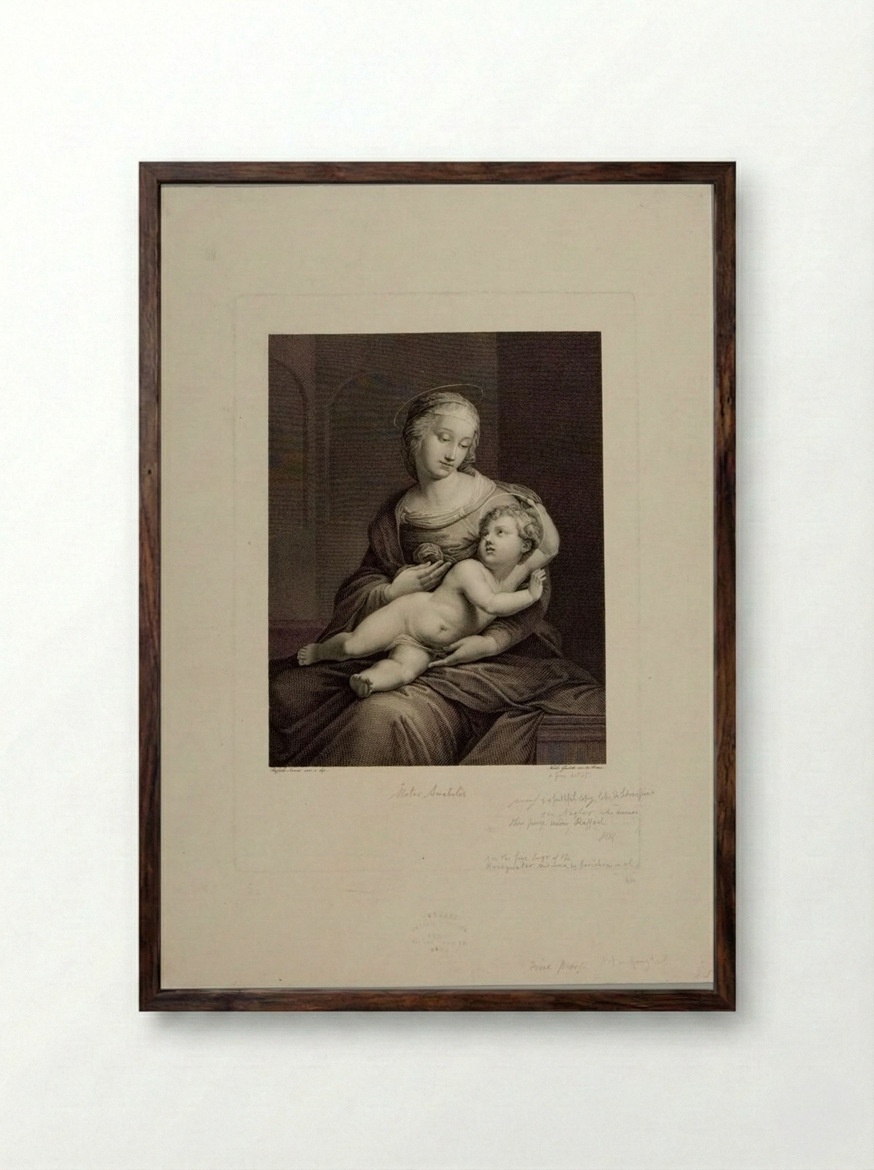 Madonna of the Bridgewater Gallery - Nicolo Guidetti - Framed Print Dark Wood