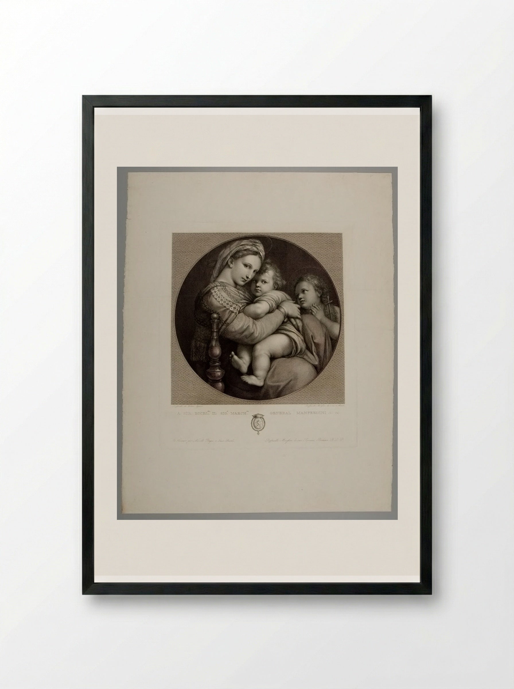 Madonna of the Chair - Raphael Morghen - Framed Print Black
