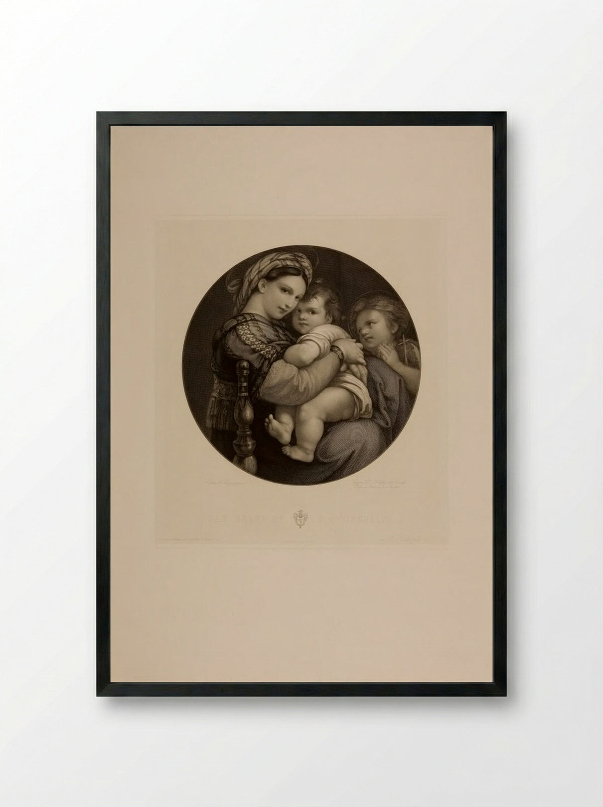 Madonna of the Chair - Eugen Eduard Schäffer - Framed Print Black