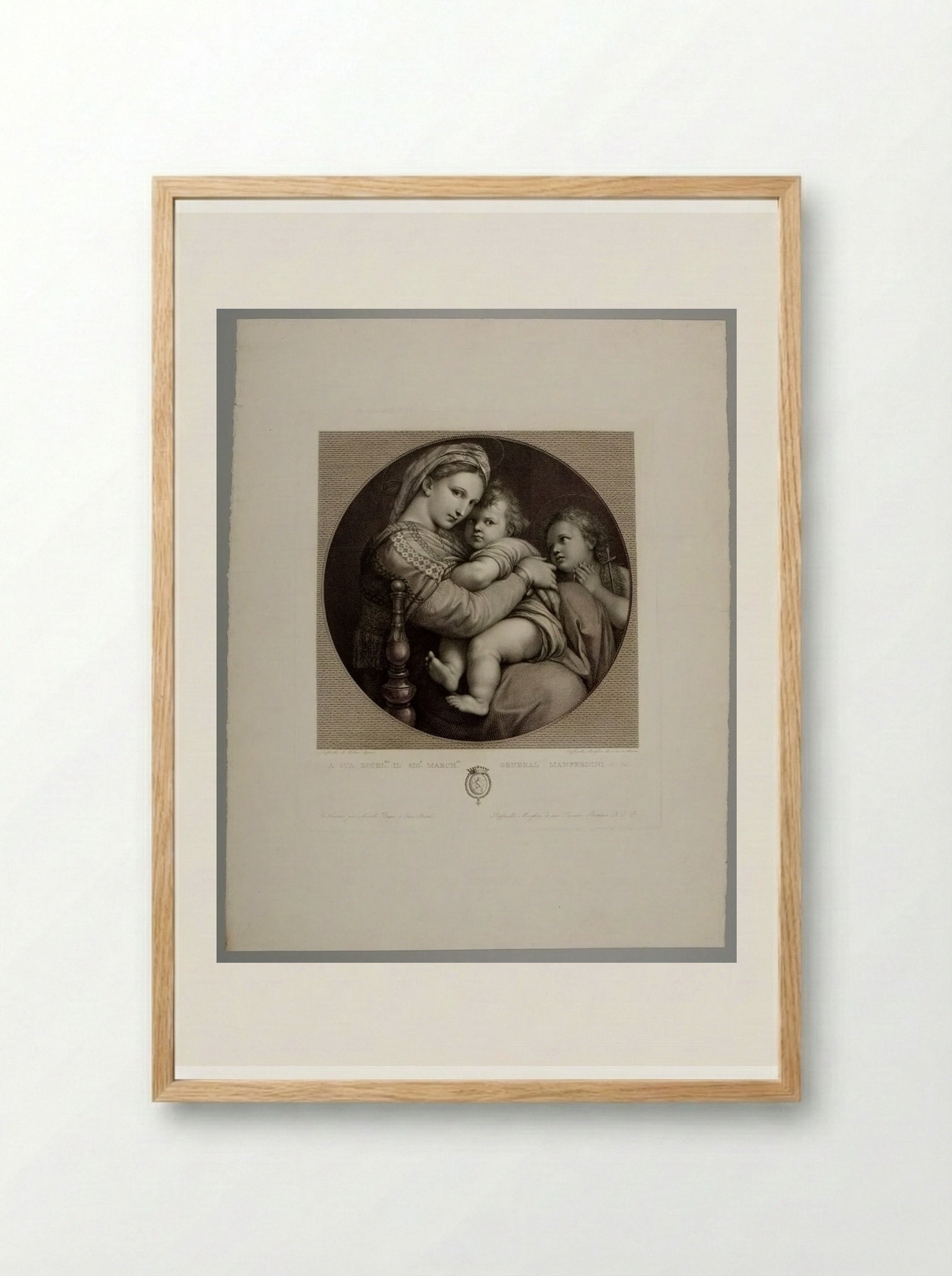 Madonna of the Chair - Raphael Morghen - Framed Print Wood