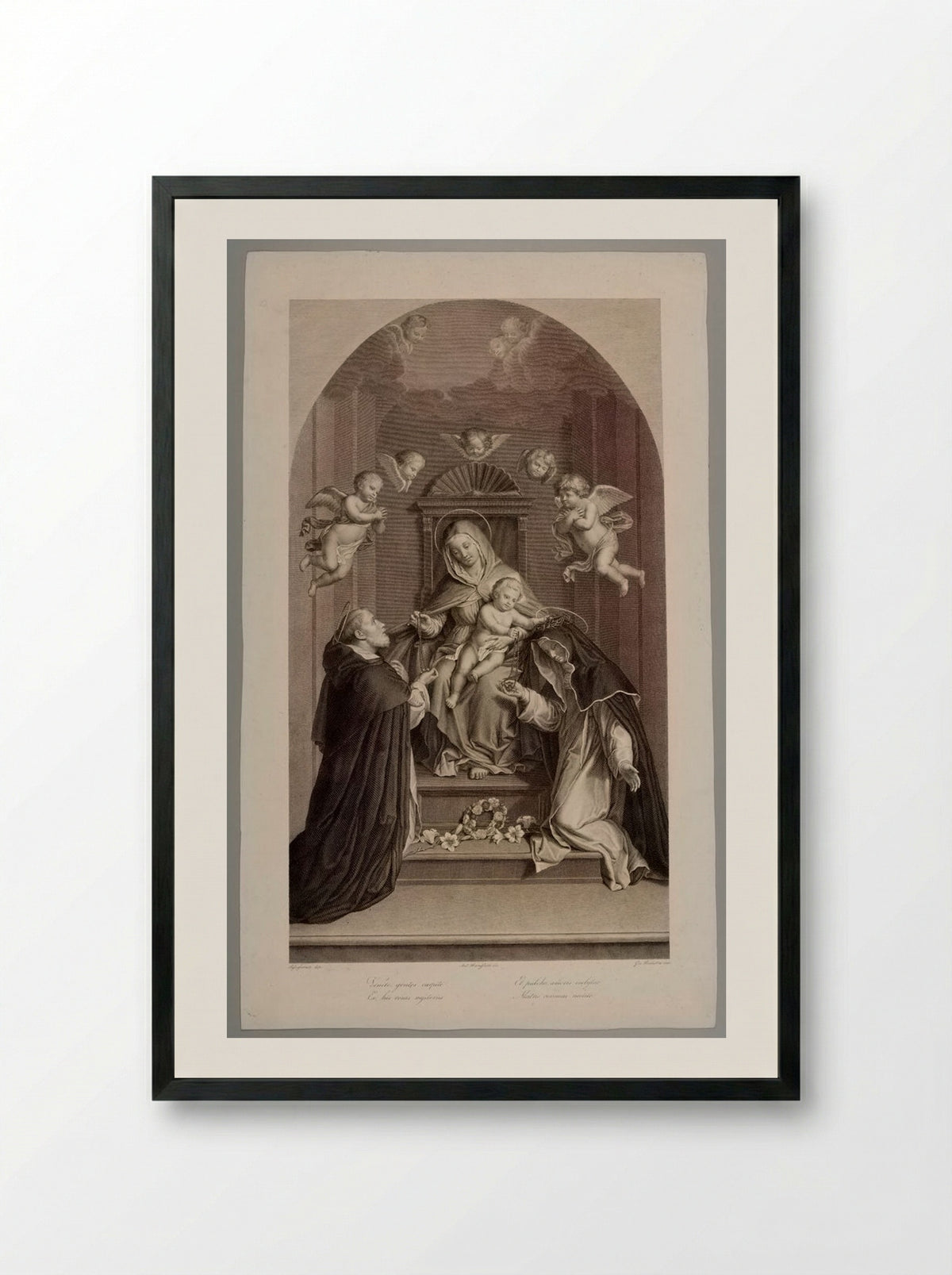 Madonna of the Rosaries - Giovanni Balestra - Framed Print Black
